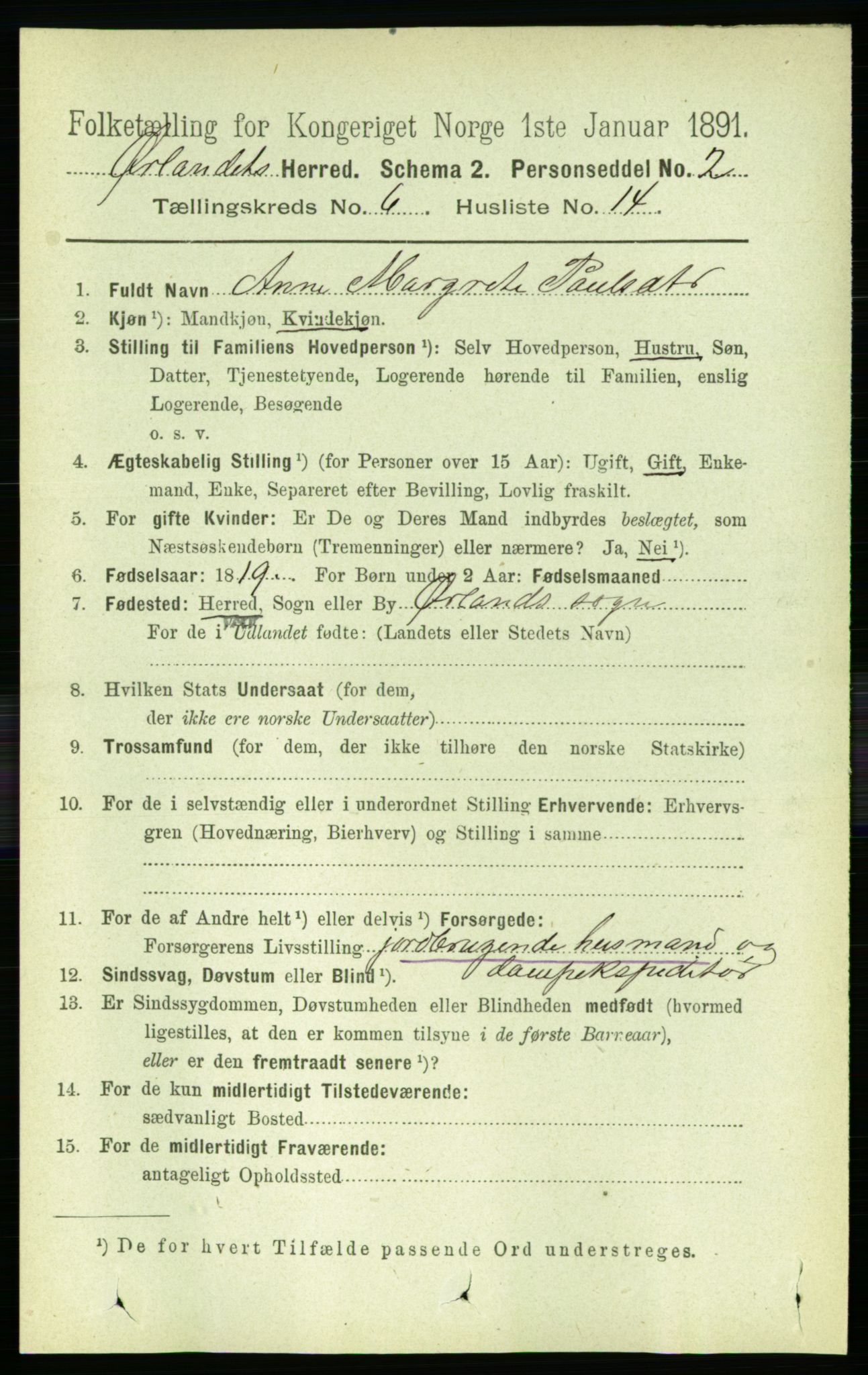 RA, 1891 census for 1621 Ørland, 1891, p. 1928