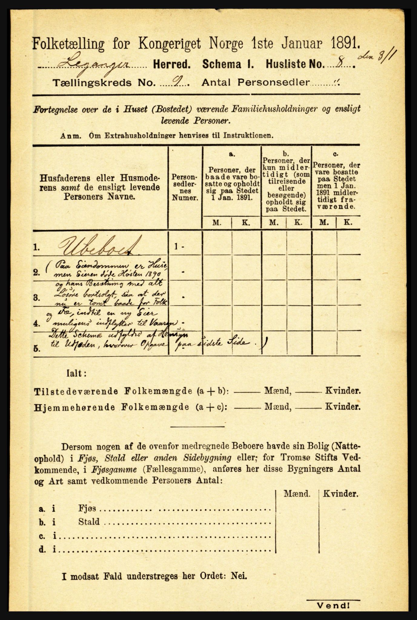 RA, 1891 census for 1419 Leikanger, 1891, p. 1750