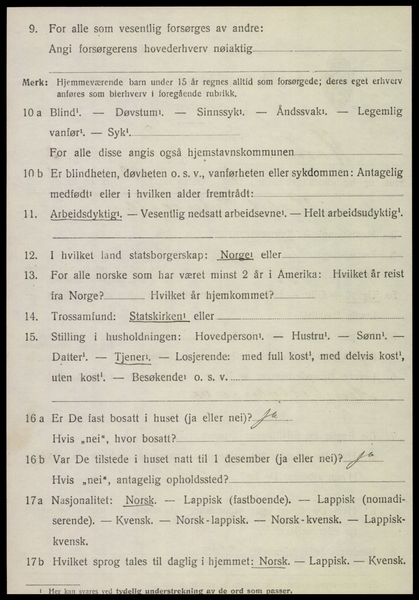 SAT, 1920 census for Kvam, 1920, p. 804