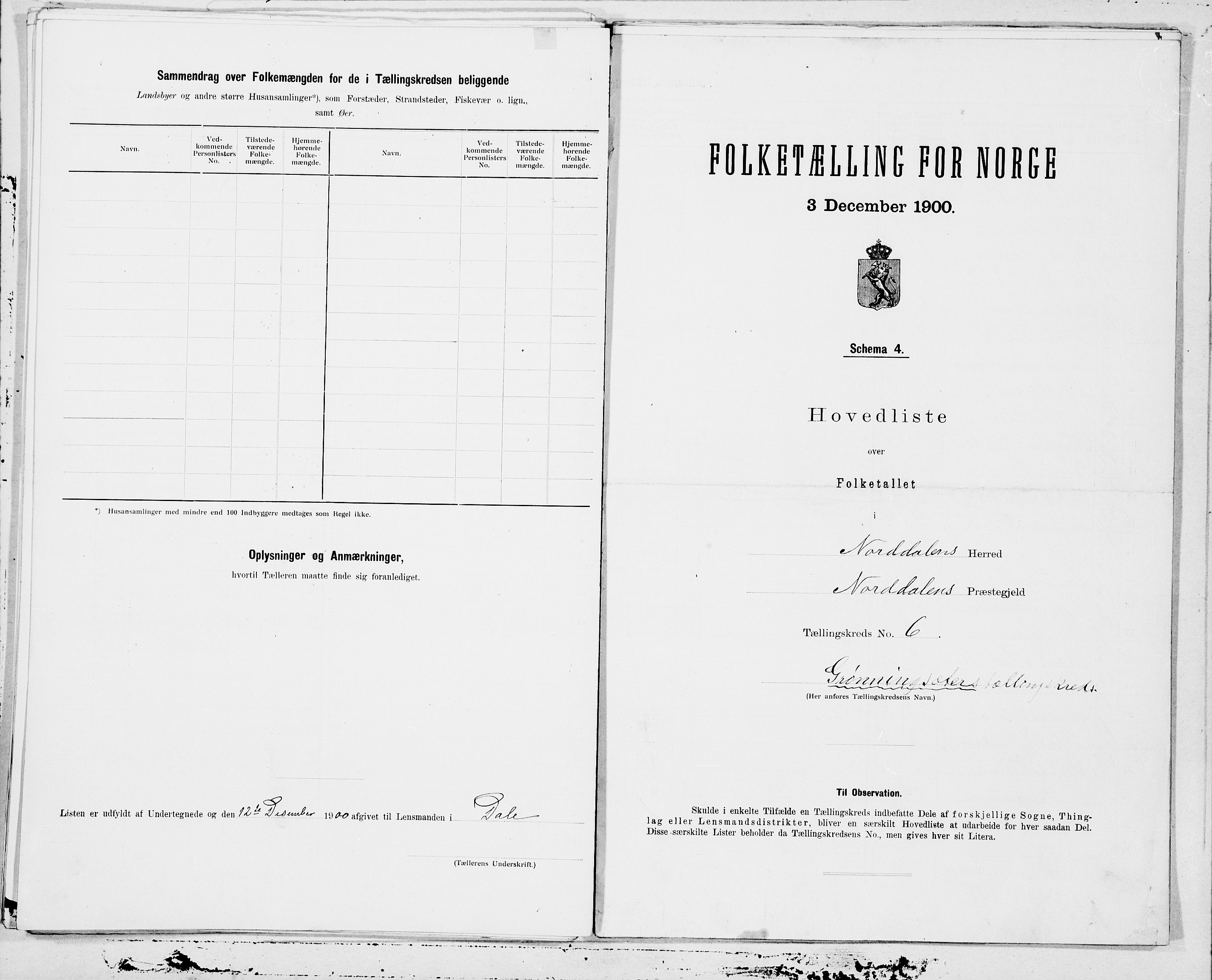 SAT, 1900 census for Norddal, 1900, p. 12