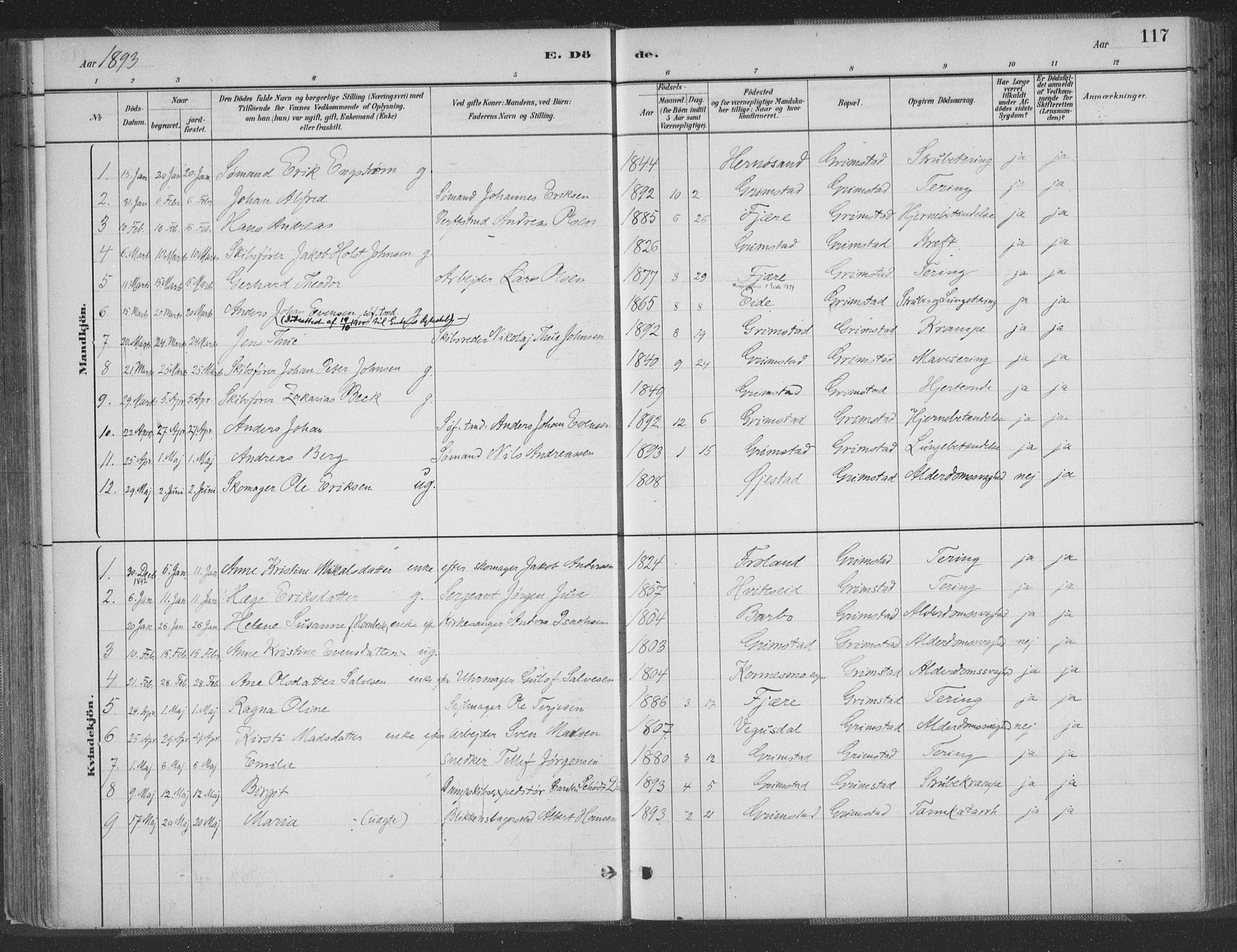 Grimstad sokneprestkontor, SAK/1111-0017/F/Fa/L0004: Parish register (official) no. A 3, 1882-1910, p. 118