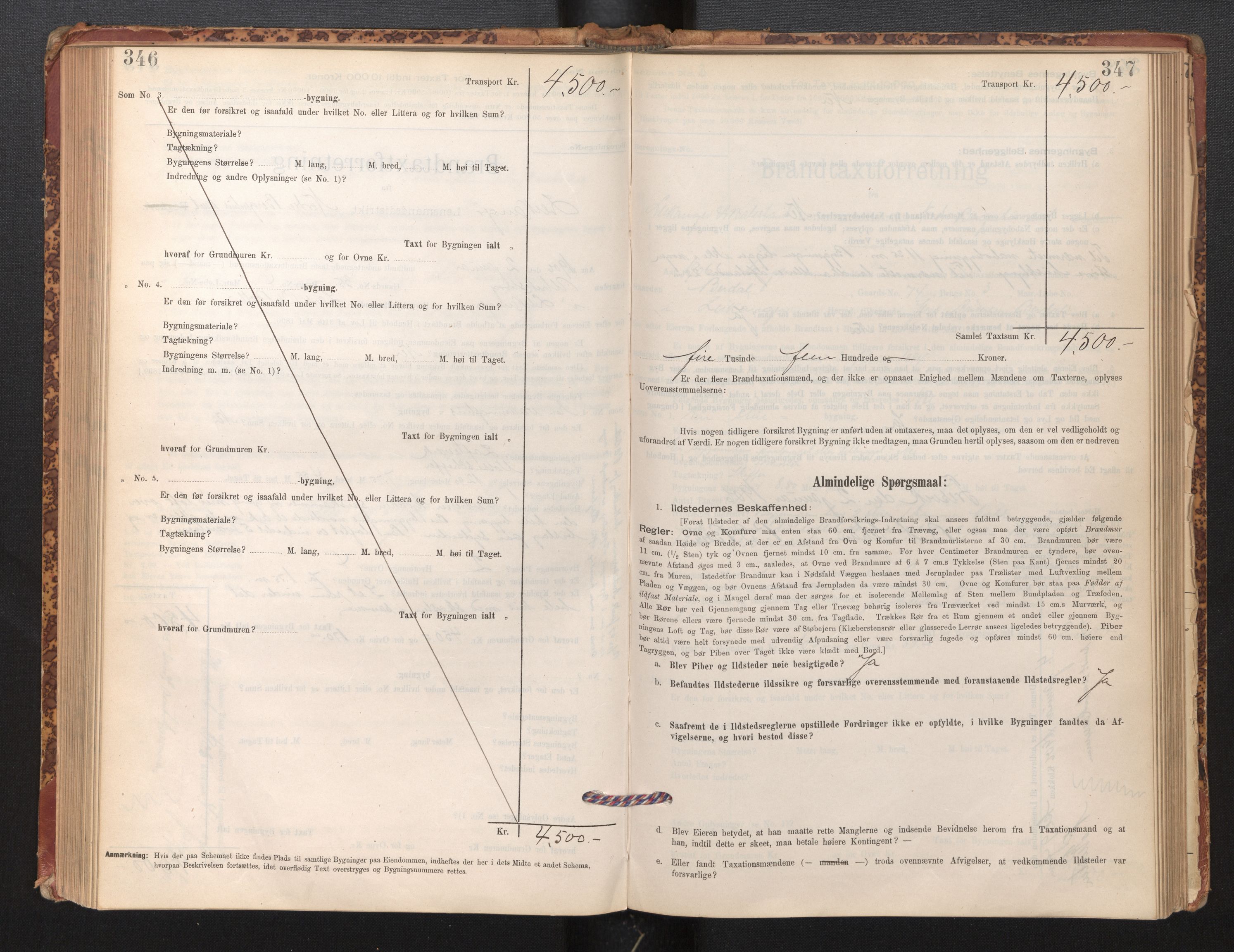 Lensmannen i Leikanger, AV/SAB-A-29201/0012/L0004: Branntakstprotokoll, skjematakst, 1894-1903, p. 346-347