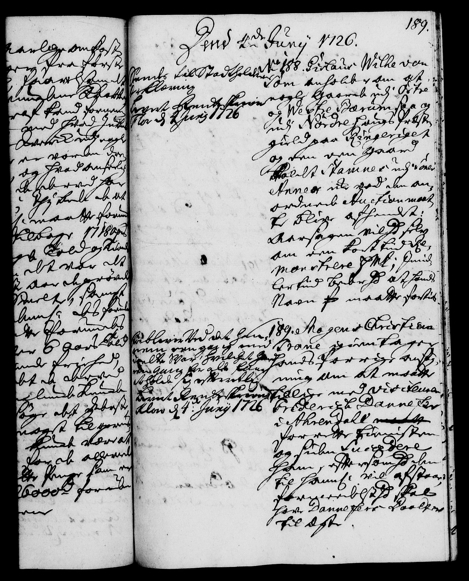 Rentekammeret, Kammerkanselliet, RA/EA-3111/G/Gh/Gha/L0008: Norsk ekstraktmemorialprotokoll (merket RK 53.53), 1725-1726, p. 189