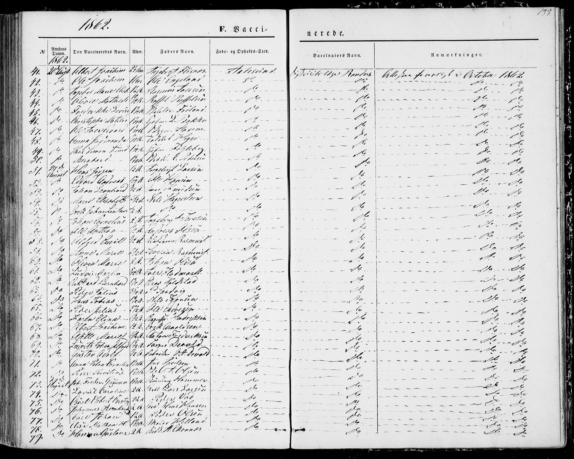 Ministerialprotokoller, klokkerbøker og fødselsregistre - Møre og Romsdal, AV/SAT-A-1454/529/L0451: Parish register (official) no. 529A01, 1855-1863, p. 133