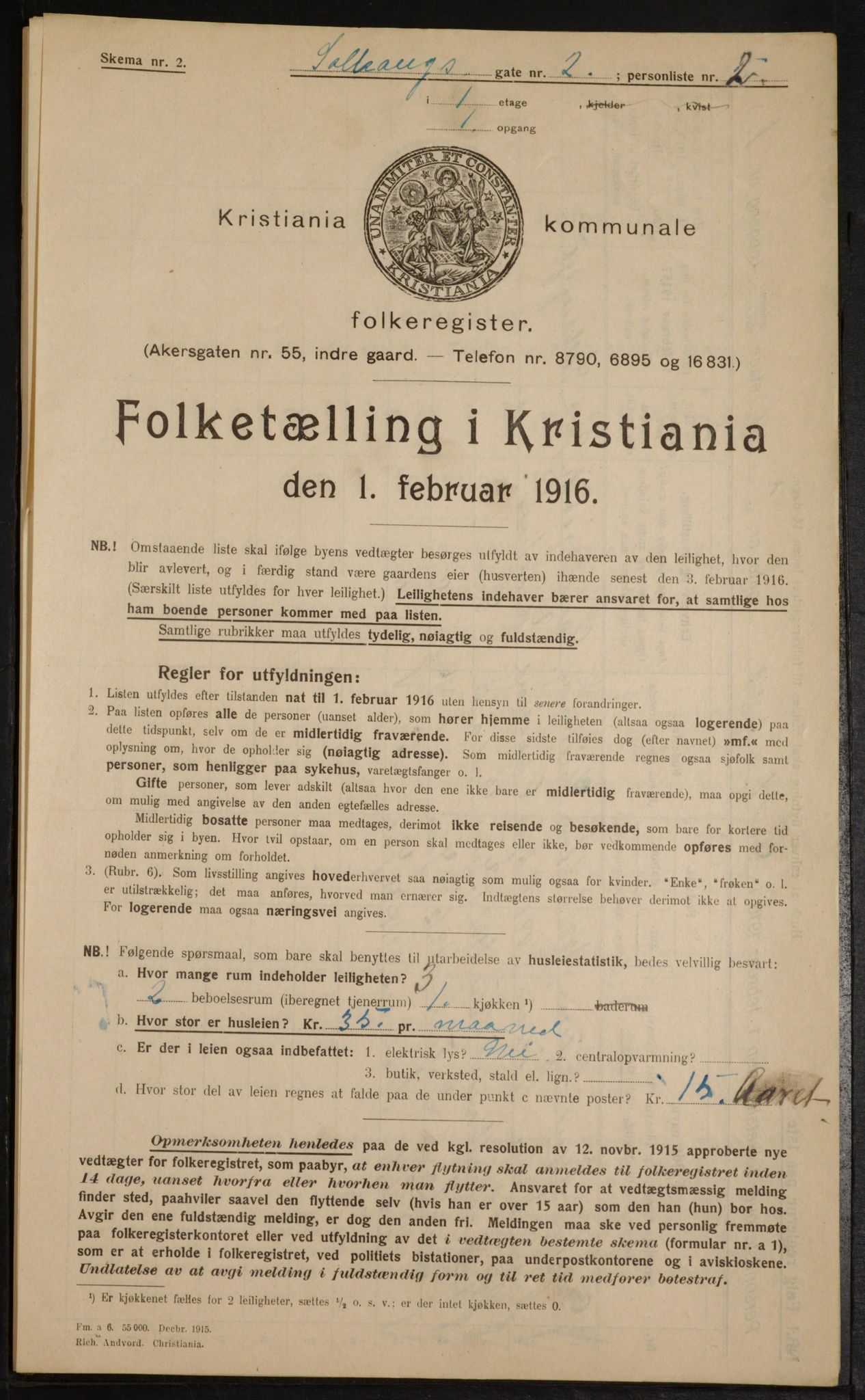 OBA, Municipal Census 1916 for Kristiania, 1916, p. 101879