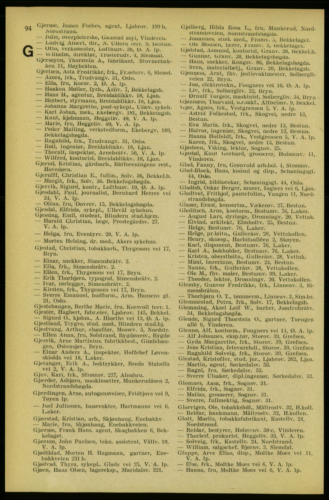 Aker adressebok/adressekalender, PUBL/001/A/005: Aker adressebok, 1934-1935, p. 94