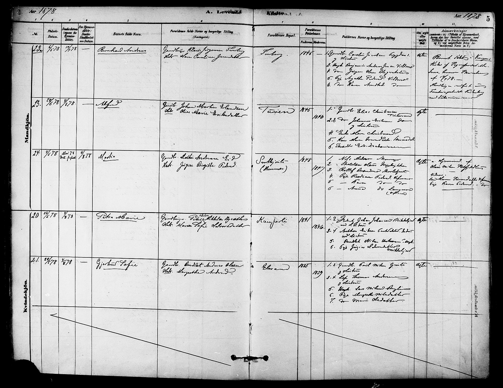 Ministerialprotokoller, klokkerbøker og fødselsregistre - Nordland, AV/SAT-A-1459/823/L0325: Parish register (official) no. 823A02, 1878-1898, p. 5