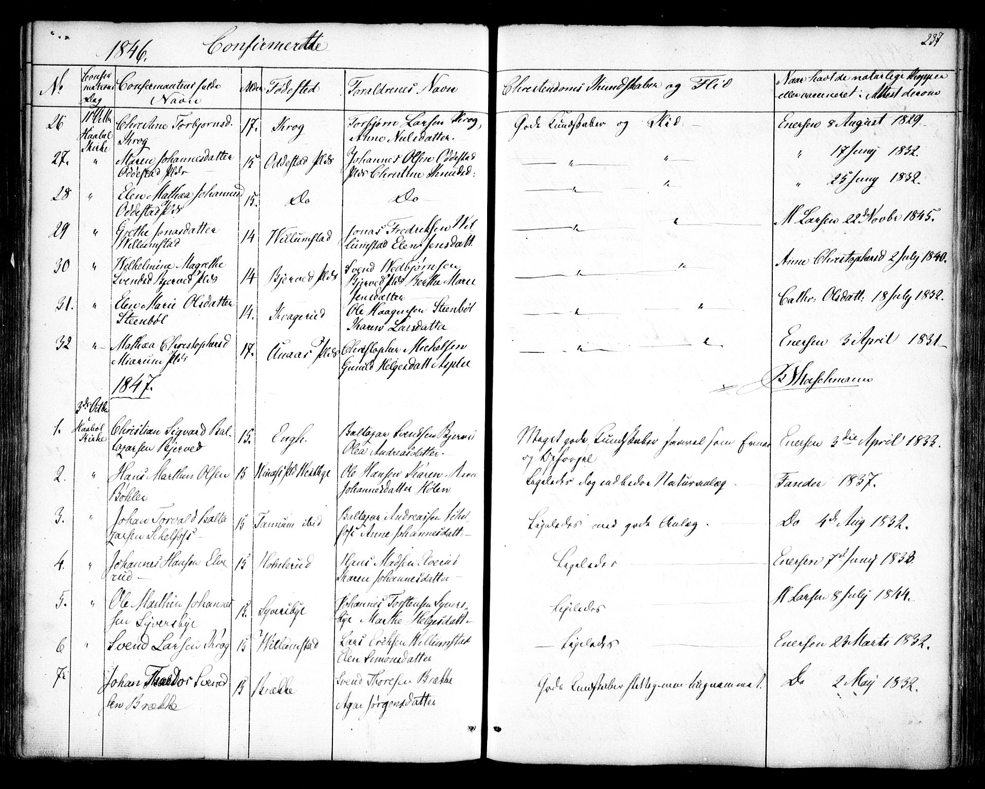 Hobøl prestekontor Kirkebøker, AV/SAO-A-2002/F/Fa/L0003: Parish register (official) no. I 3, 1842-1864, p. 237