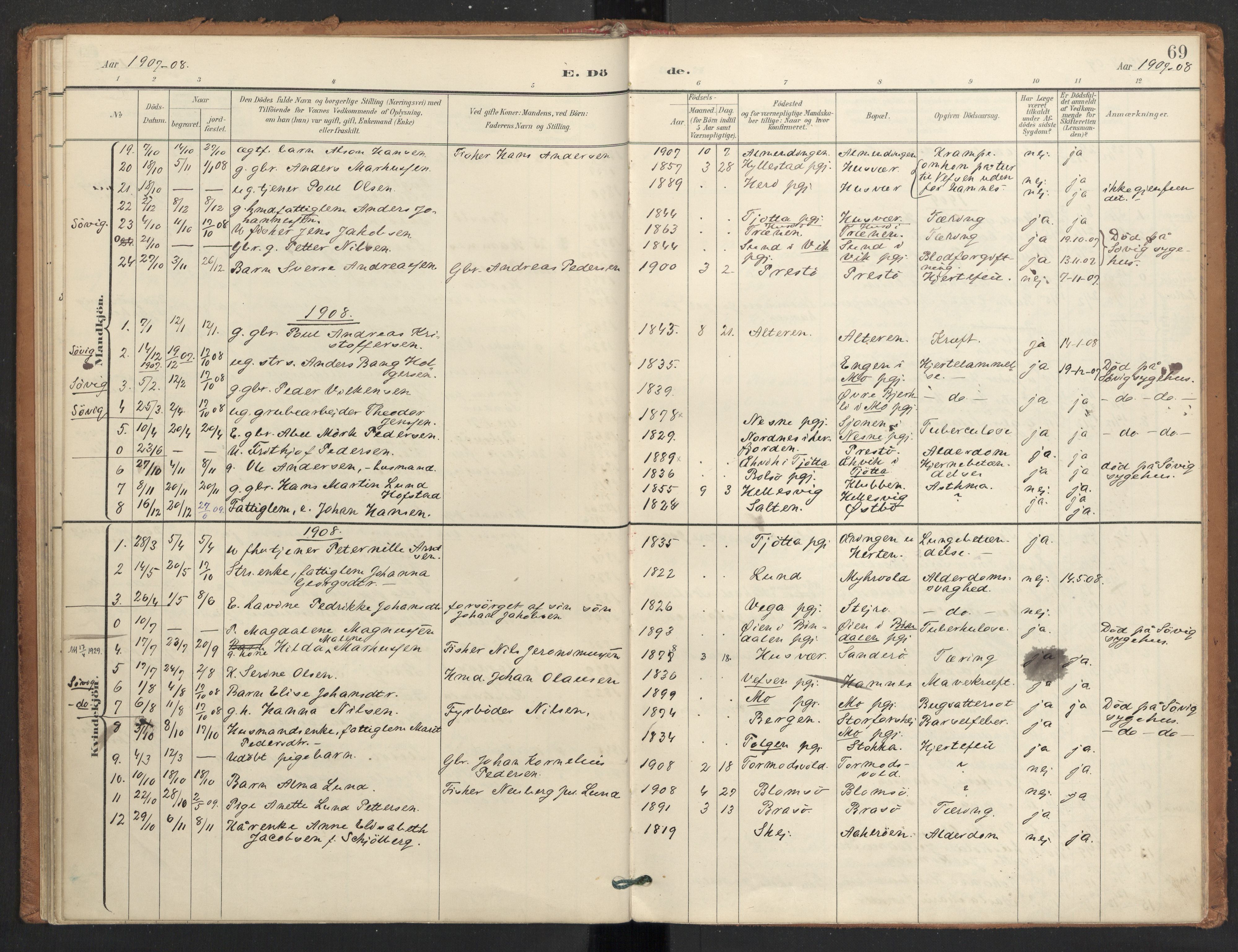 Ministerialprotokoller, klokkerbøker og fødselsregistre - Nordland, AV/SAT-A-1459/830/L0454: Parish register (official) no. 830A18, 1897-1913, p. 69