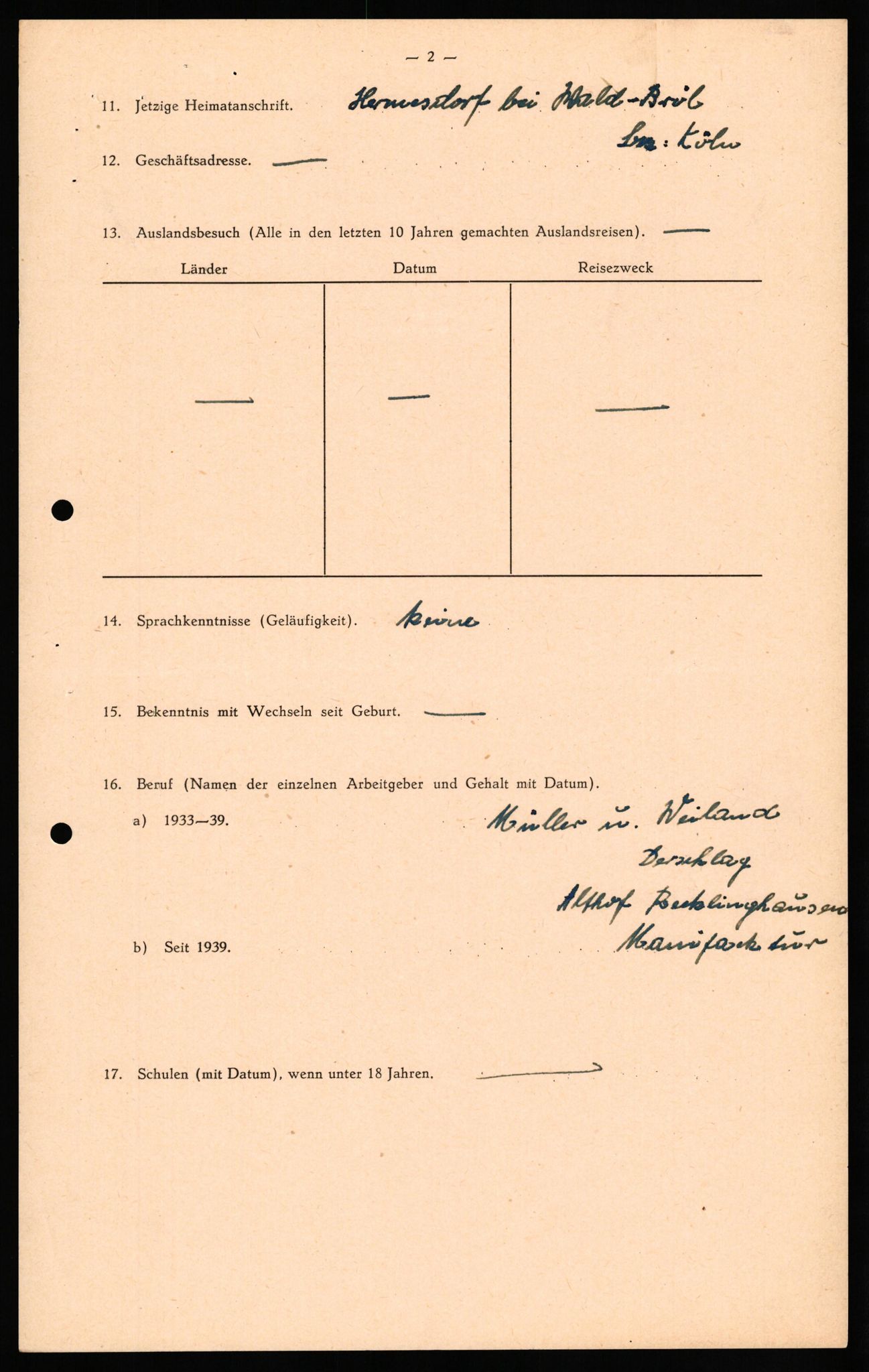 Forsvaret, Forsvarets overkommando II, AV/RA-RAFA-3915/D/Db/L0030: CI Questionaires. Tyske okkupasjonsstyrker i Norge. Tyskere., 1945-1946, p. 481