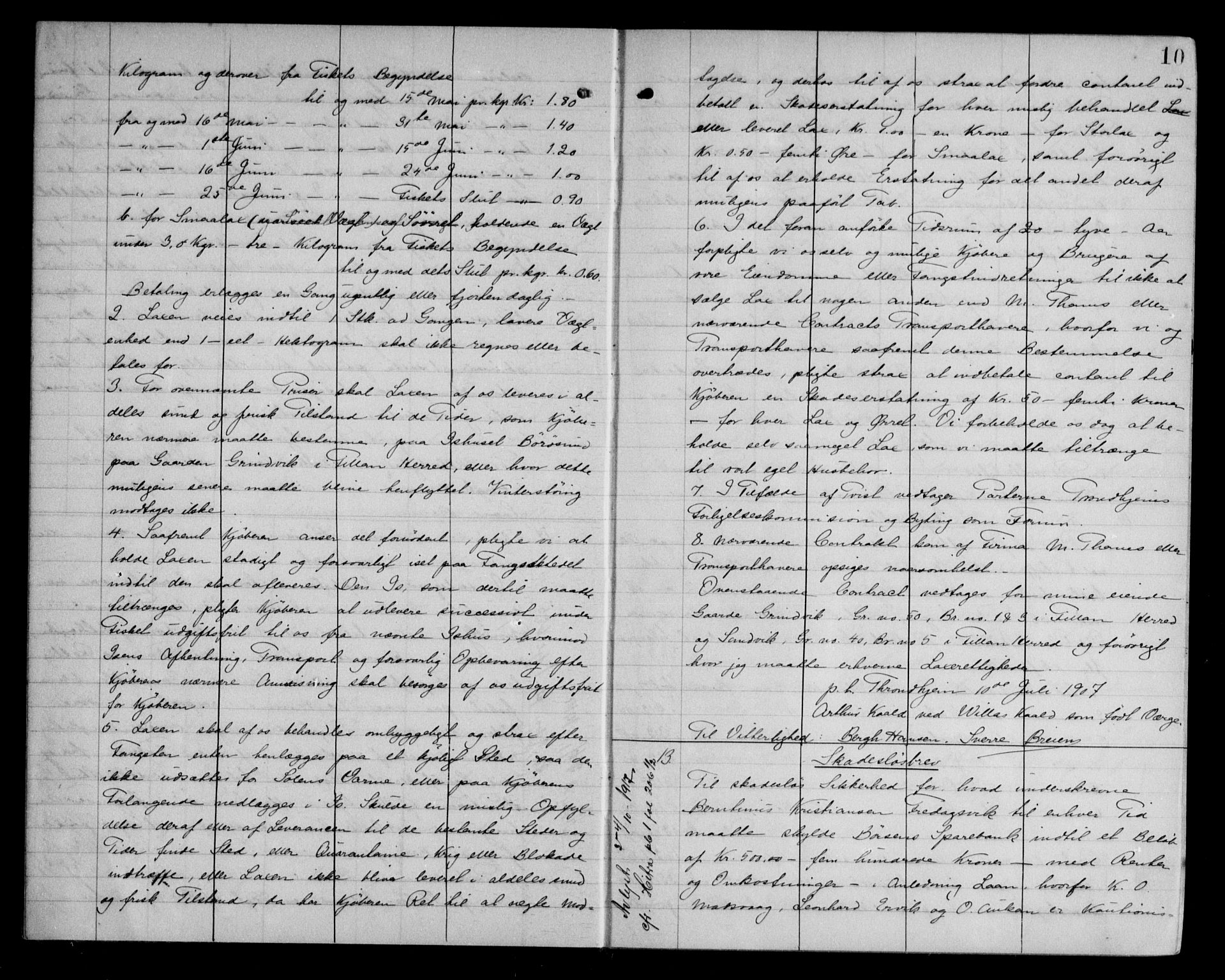 Fosen sorenskriveri, AV/SAT-A-1107/1/2/2C/L0041: Mortgage book no. 32, 1907-1908, p. 10