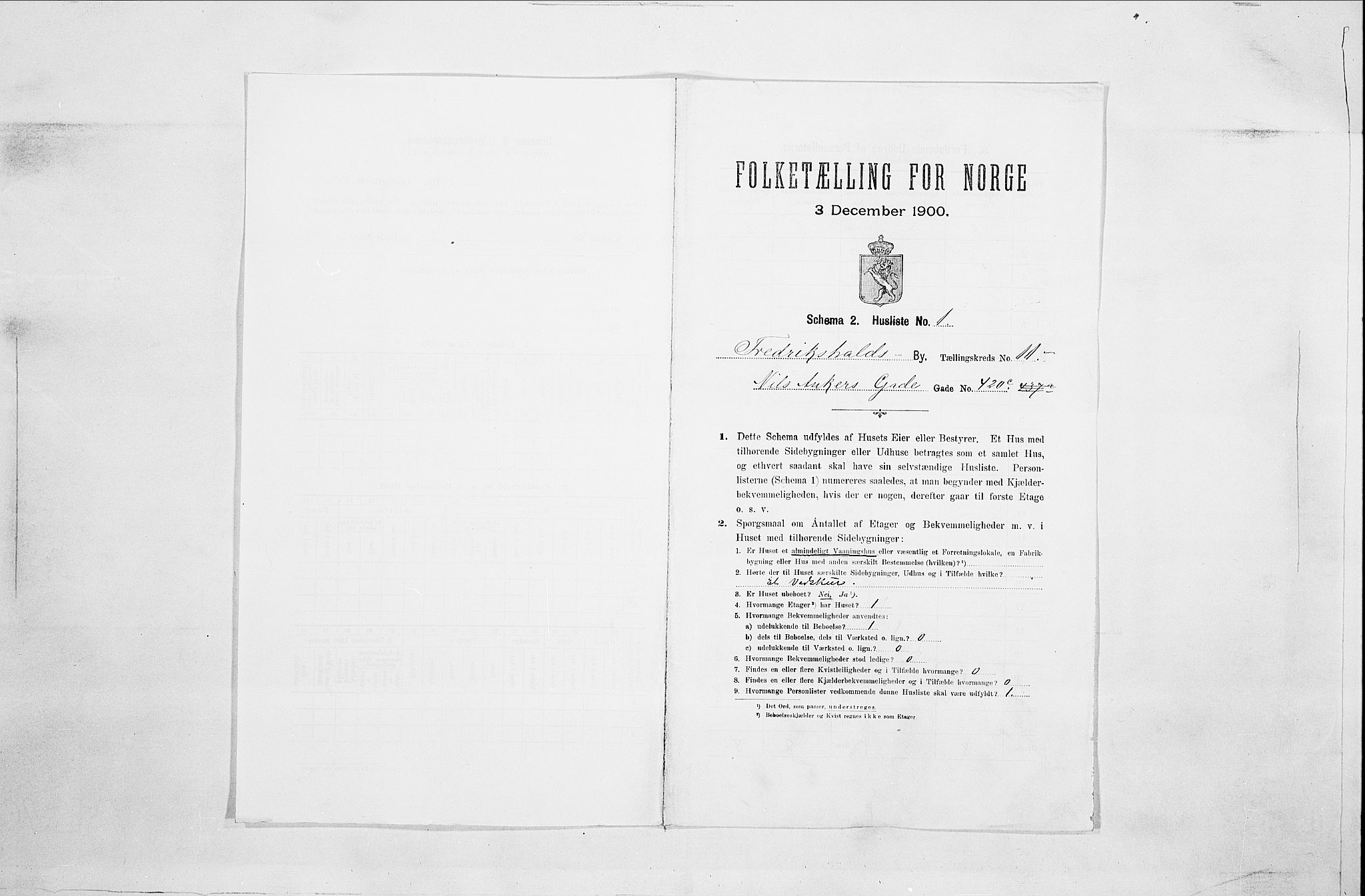 SAO, 1900 census for Fredrikshald, 1900, p. 3135