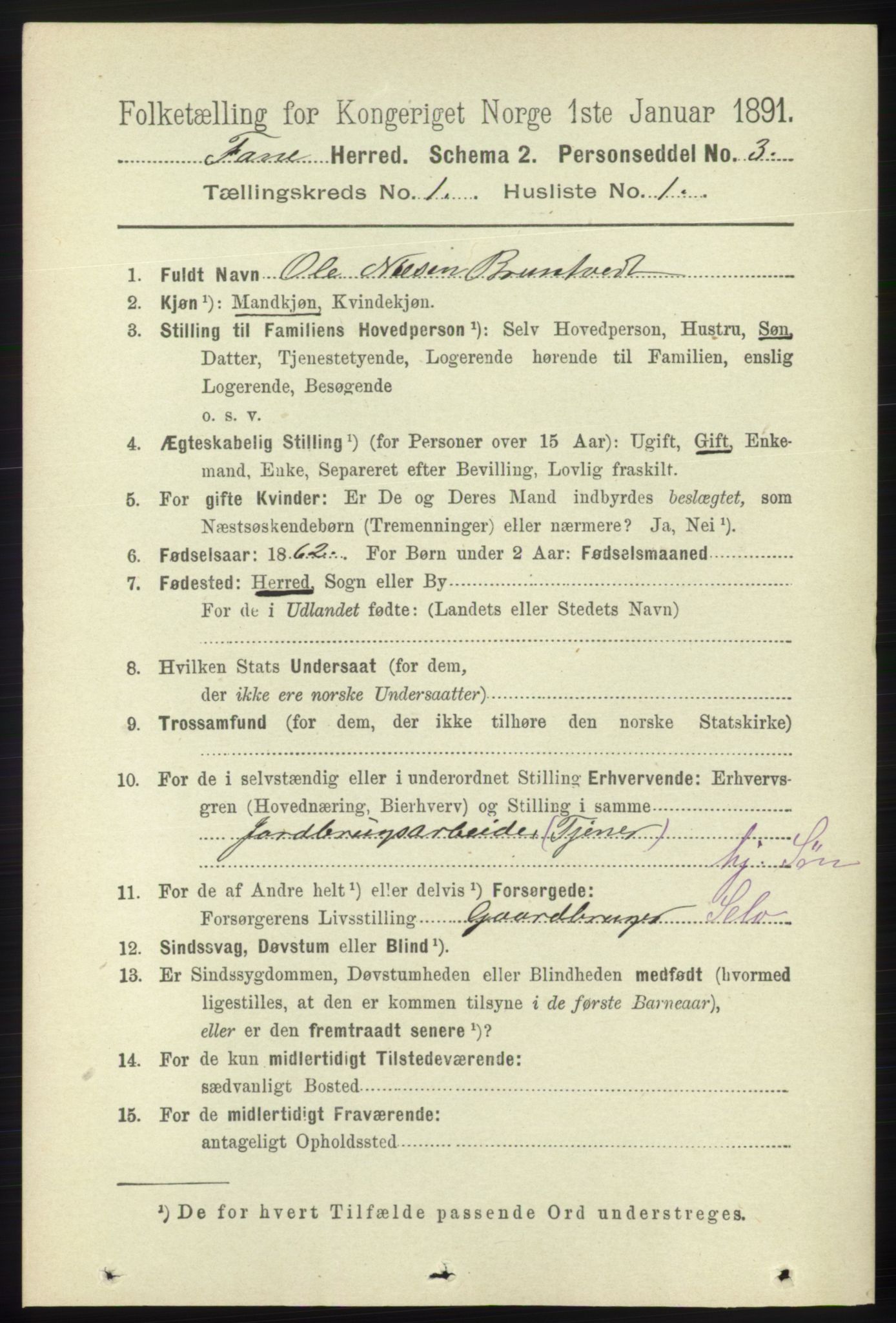 RA, 1891 census for 1249 Fana, 1891, p. 89