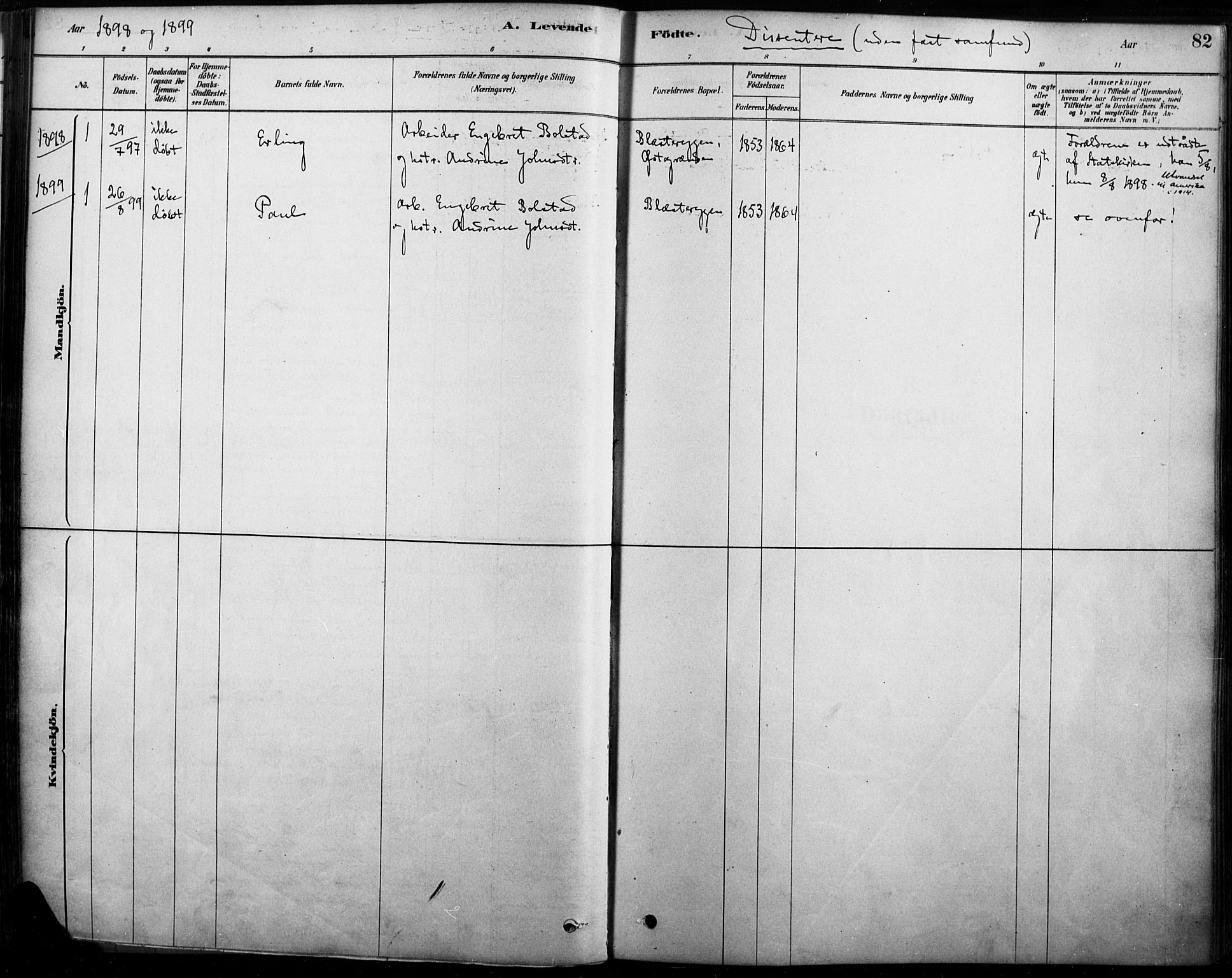 Rendalen prestekontor, SAH/PREST-054/H/Ha/Haa/L0009: Parish register (official) no. 9, 1878-1901, p. 82