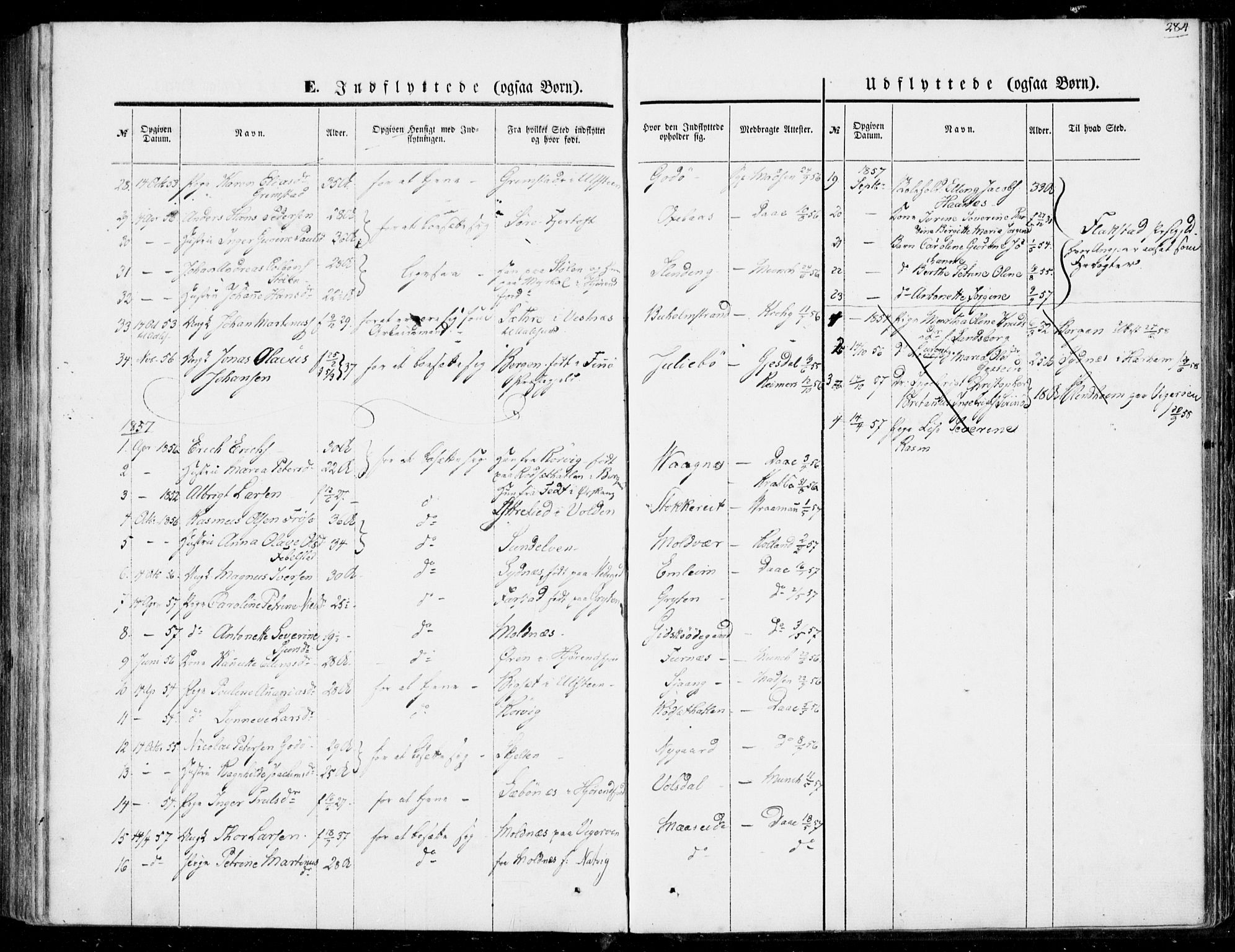 Ministerialprotokoller, klokkerbøker og fødselsregistre - Møre og Romsdal, AV/SAT-A-1454/528/L0397: Parish register (official) no. 528A08, 1848-1858, p. 284