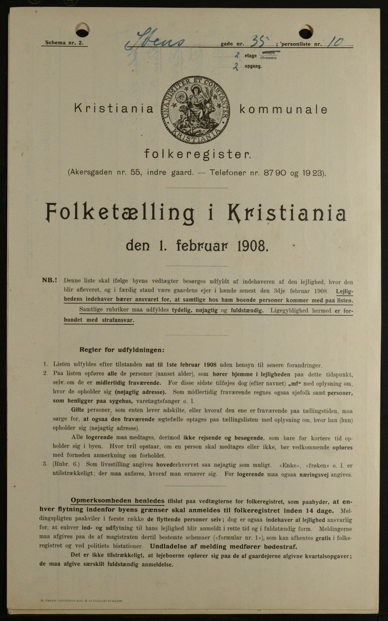 OBA, Municipal Census 1908 for Kristiania, 1908, p. 91926
