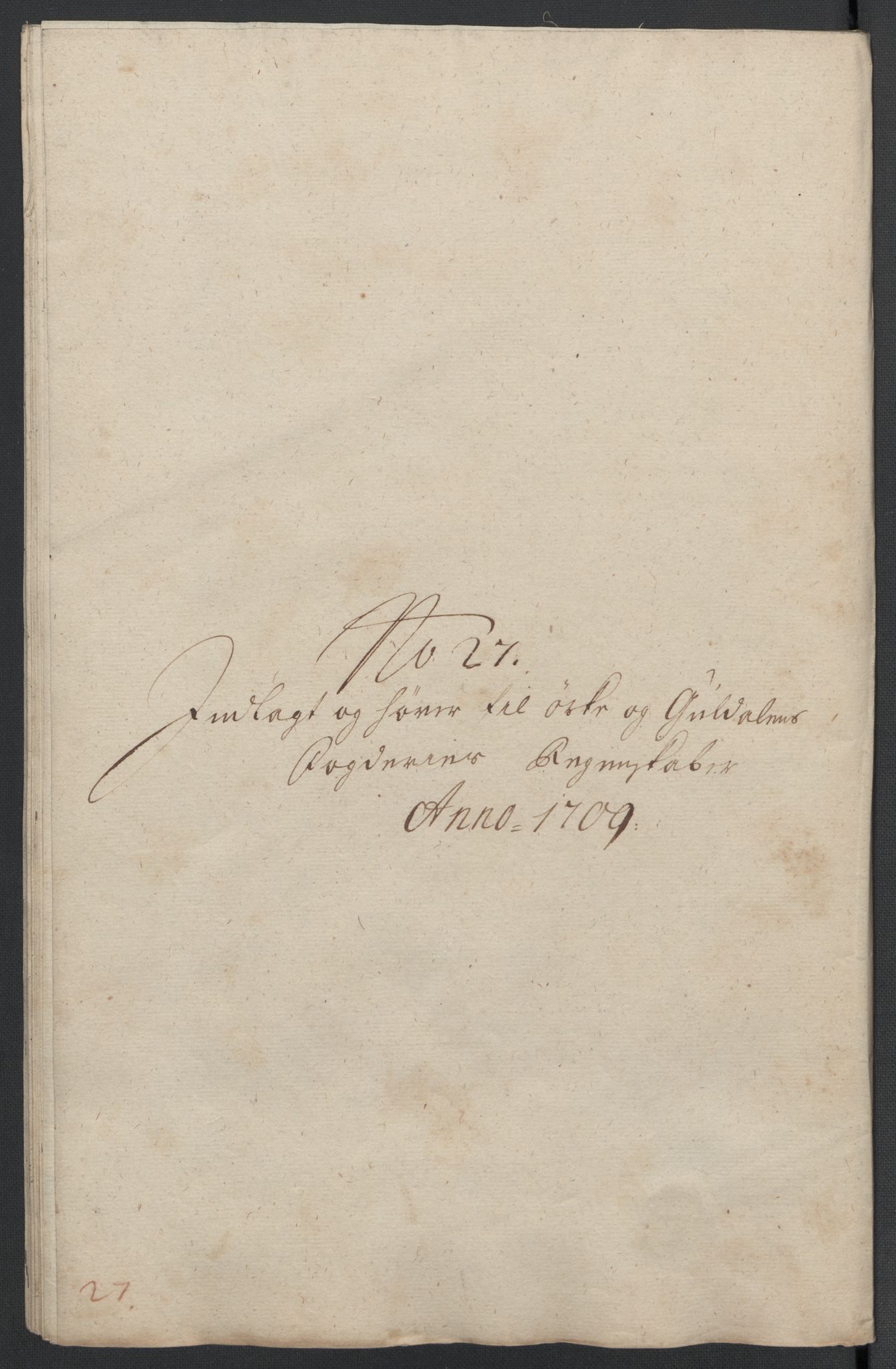 Rentekammeret inntil 1814, Reviderte regnskaper, Fogderegnskap, RA/EA-4092/R60/L3959: Fogderegnskap Orkdal og Gauldal, 1709, p. 352