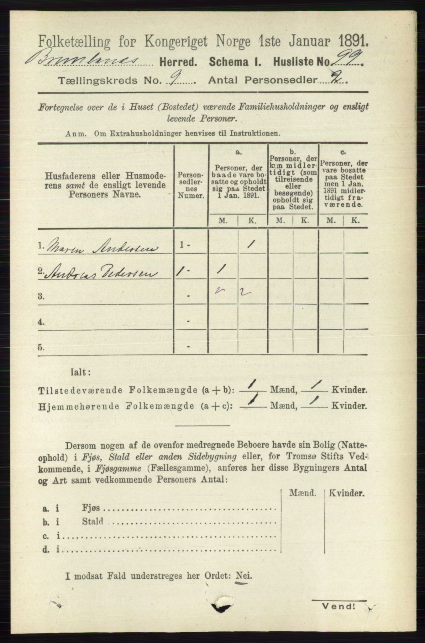 RA, 1891 census for 0726 Brunlanes, 1891, p. 4130
