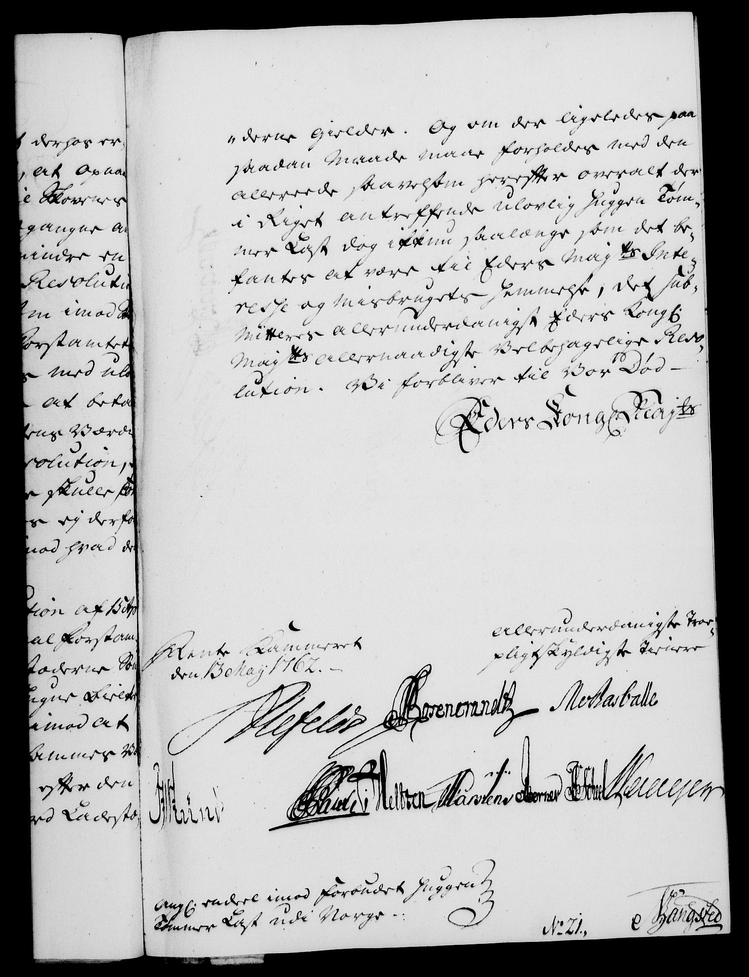 Rentekammeret, Kammerkanselliet, RA/EA-3111/G/Gf/Gfa/L0044: Norsk relasjons- og resolusjonsprotokoll (merket RK 52.44), 1762, p. 267