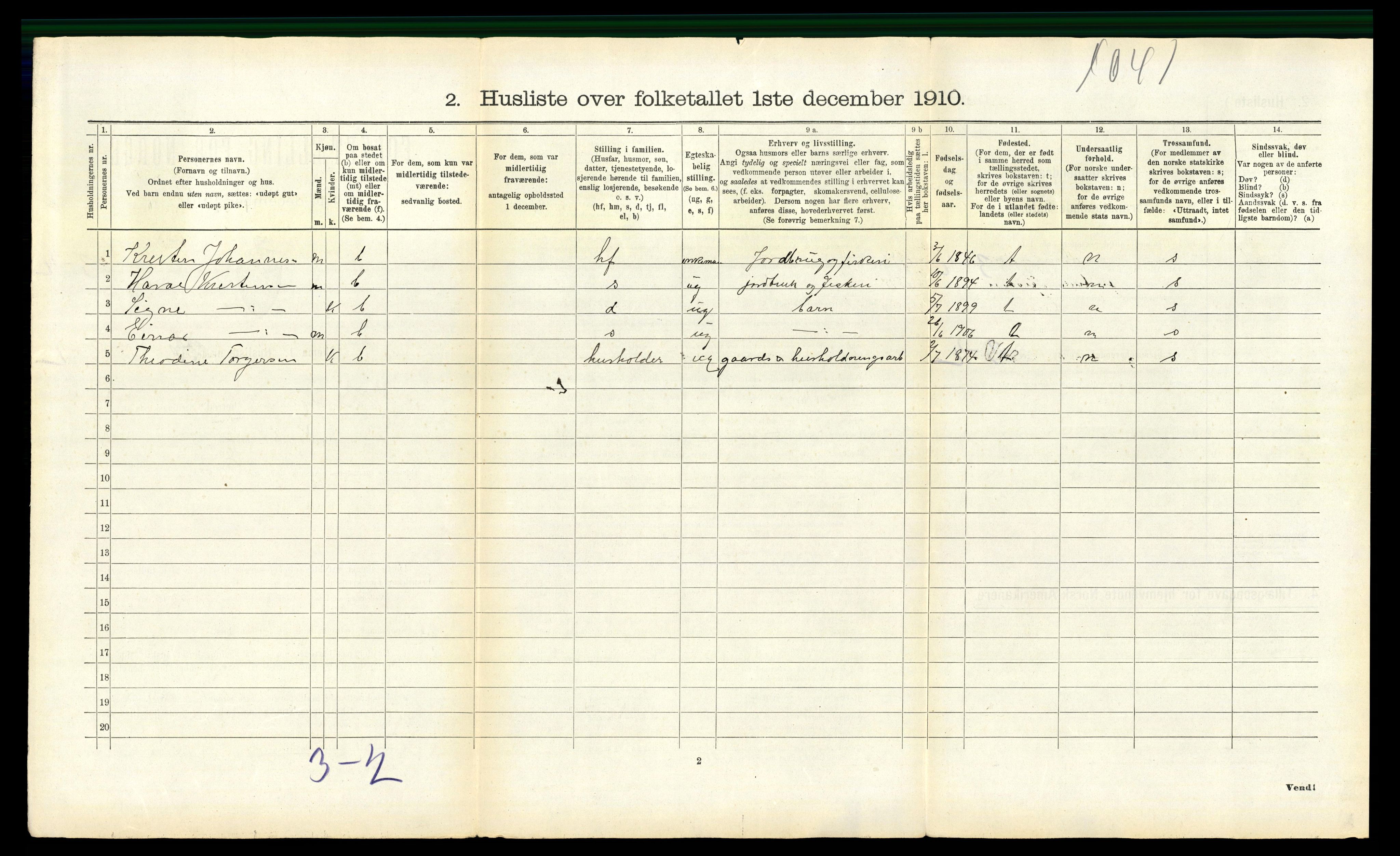 RA, 1910 census for Bindal, 1910, p. 355