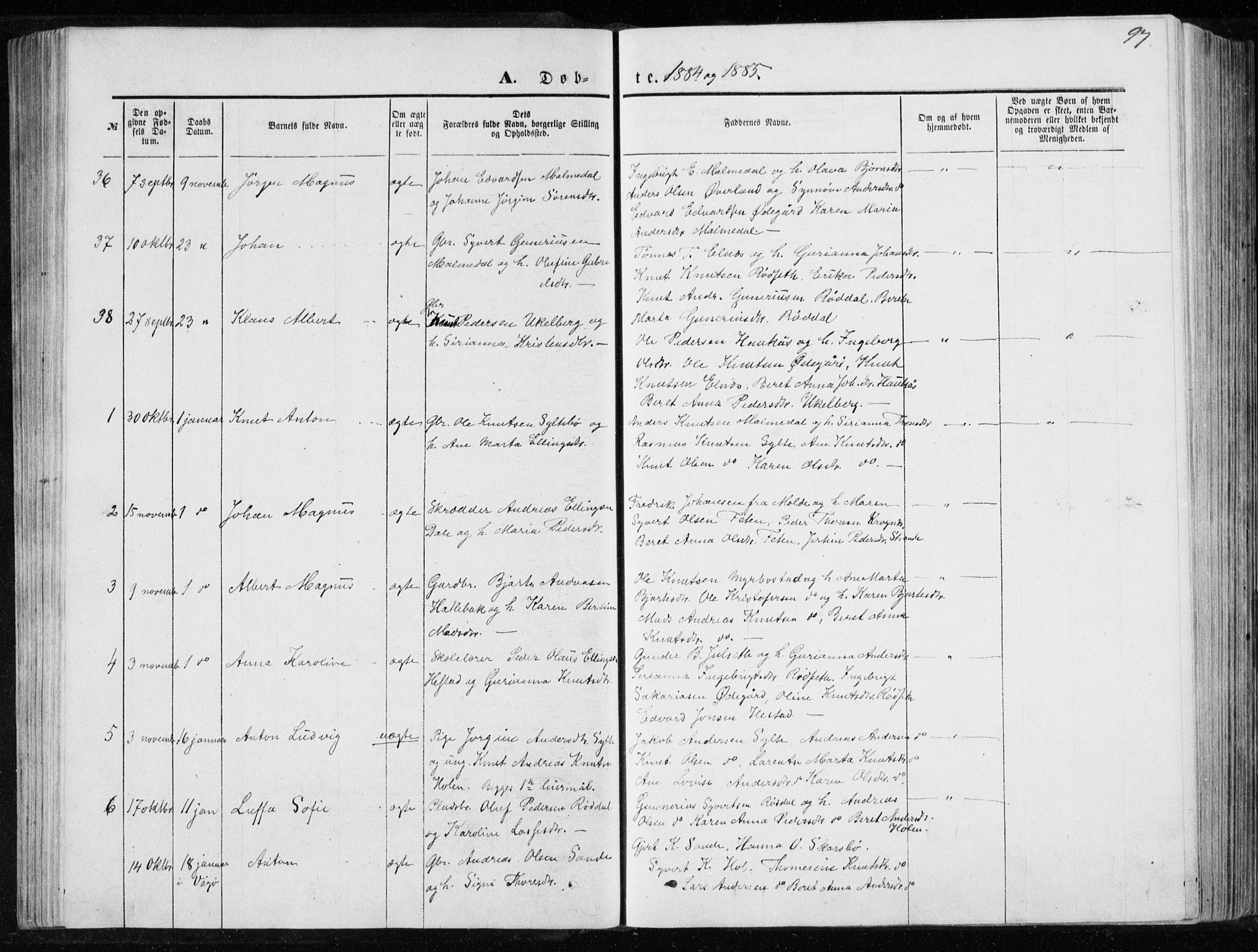 Ministerialprotokoller, klokkerbøker og fødselsregistre - Møre og Romsdal, AV/SAT-A-1454/565/L0754: Parish register (copy) no. 565C03, 1870-1896, p. 97