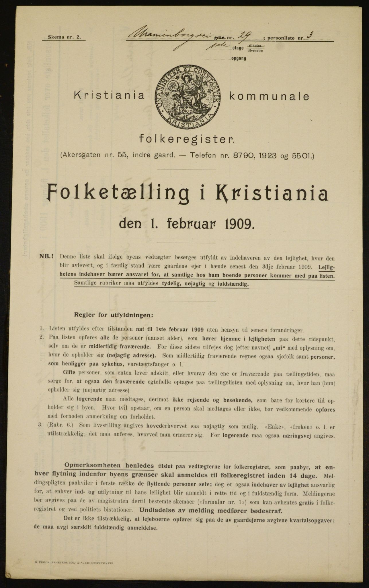 OBA, Municipal Census 1909 for Kristiania, 1909, p. 109360