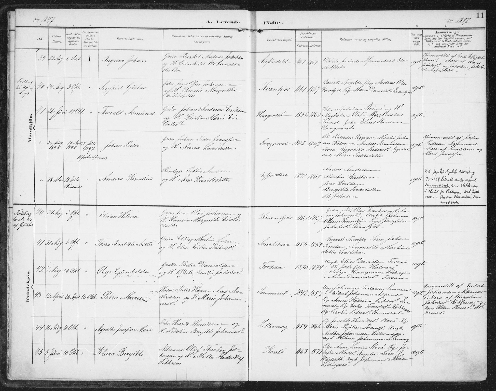 Ministerialprotokoller, klokkerbøker og fødselsregistre - Nordland, SAT/A-1459/872/L1036: Parish register (official) no. 872A11, 1897-1913, p. 11