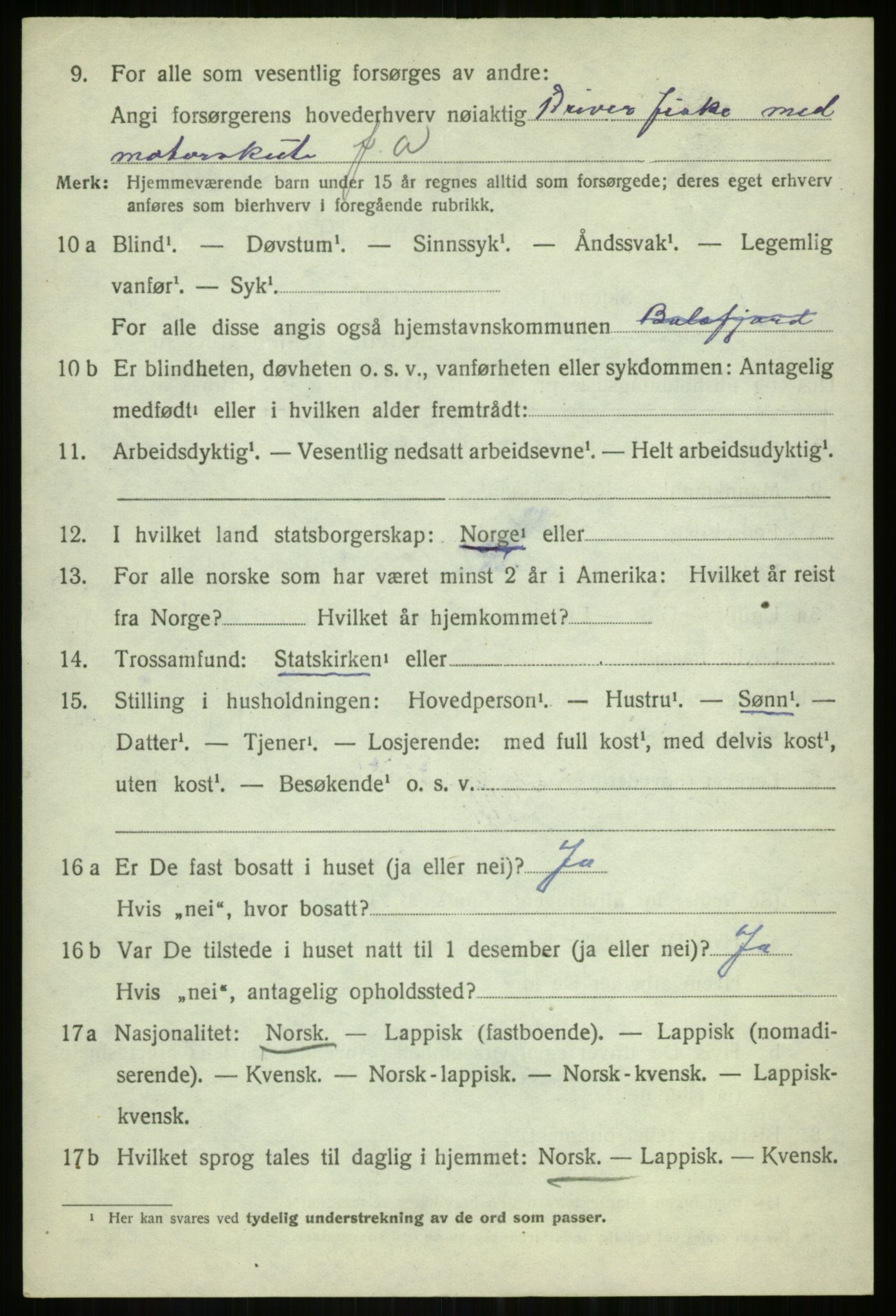 SATØ, 1920 census for Balsfjord, 1920, p. 7601