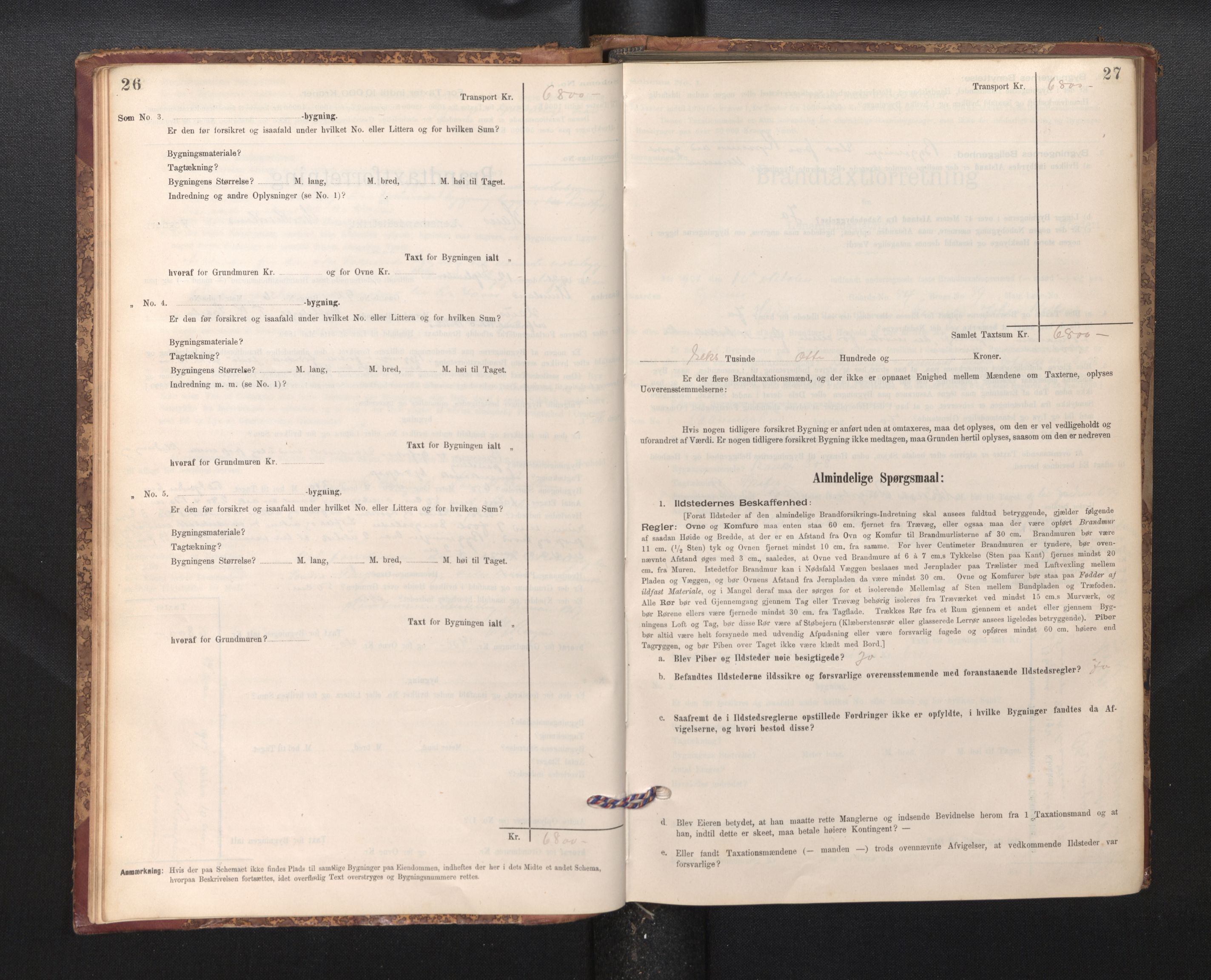 Lensmannen i Haus, SAB/A-32701/0012/L0006: Branntakstprotokoll, skjematakst, 1895-1941, p. 26-27