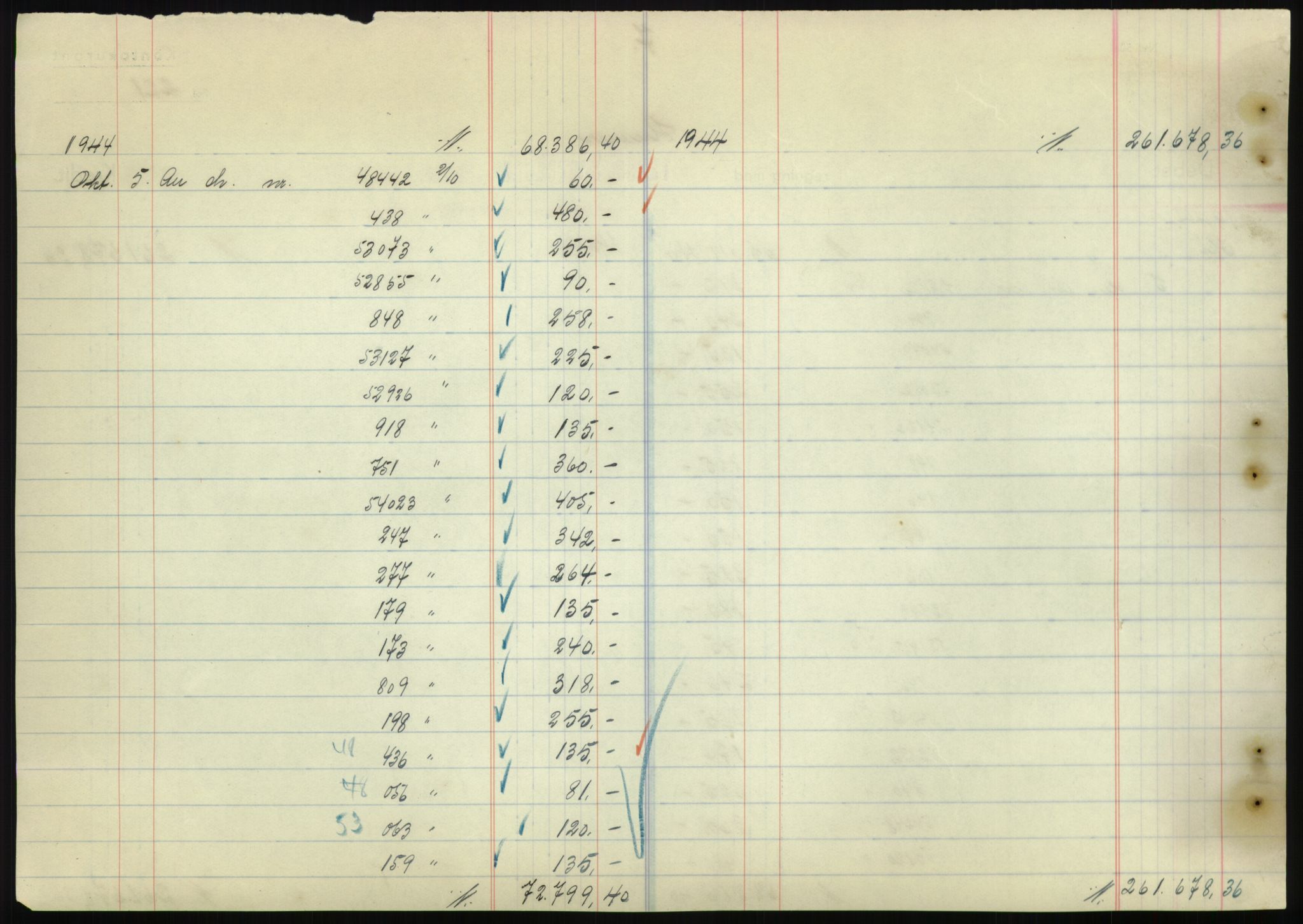 Forsvarsdepartementet, 10. kontor / Oppgjørskontoret, AV/RA-RAFA-1225/D/Db/L0180: Lista oppgjørskontor, 1942-1952, p. 2154