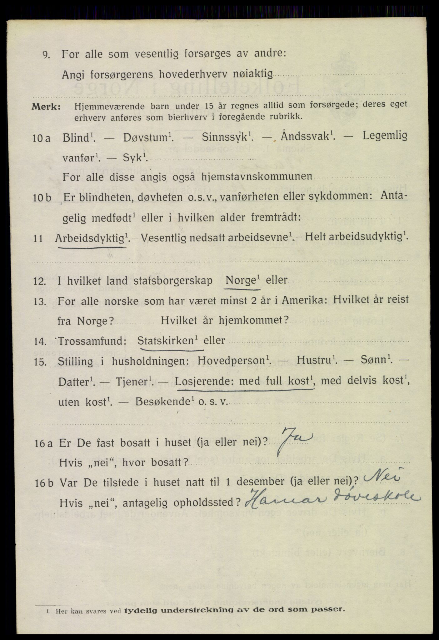 SAH, 1920 census for Vang (Hedmark), 1920, p. 18306