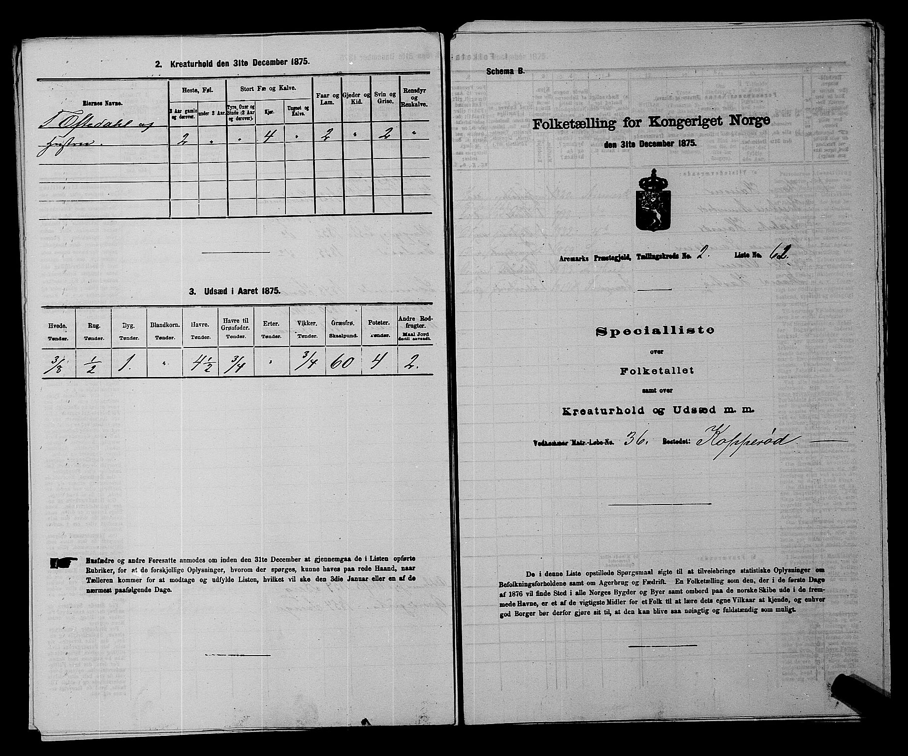 RA, 1875 census for 0118P Aremark, 1875, p. 341