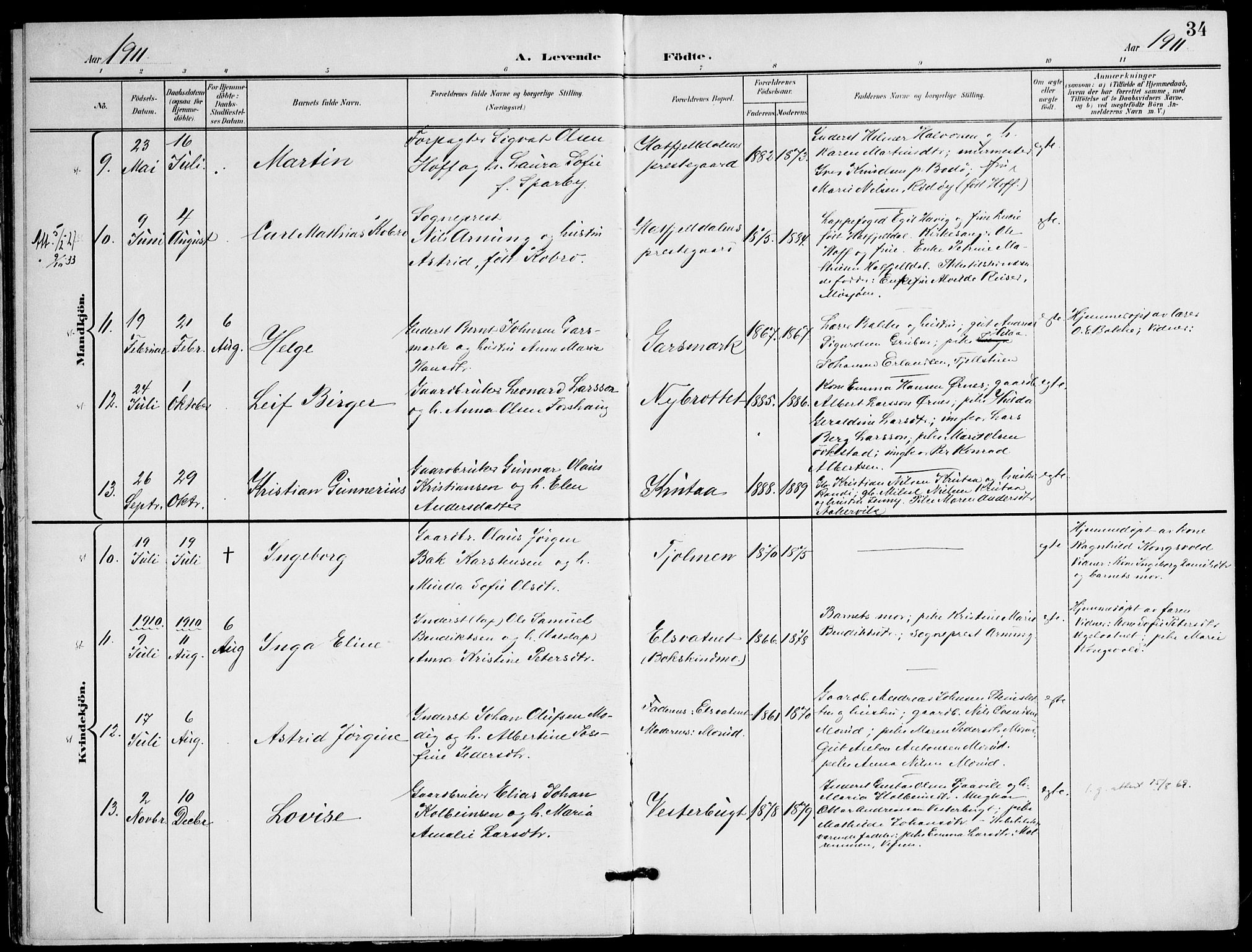 Ministerialprotokoller, klokkerbøker og fødselsregistre - Nordland, AV/SAT-A-1459/823/L0326: Parish register (official) no. 823A03, 1899-1919, p. 34