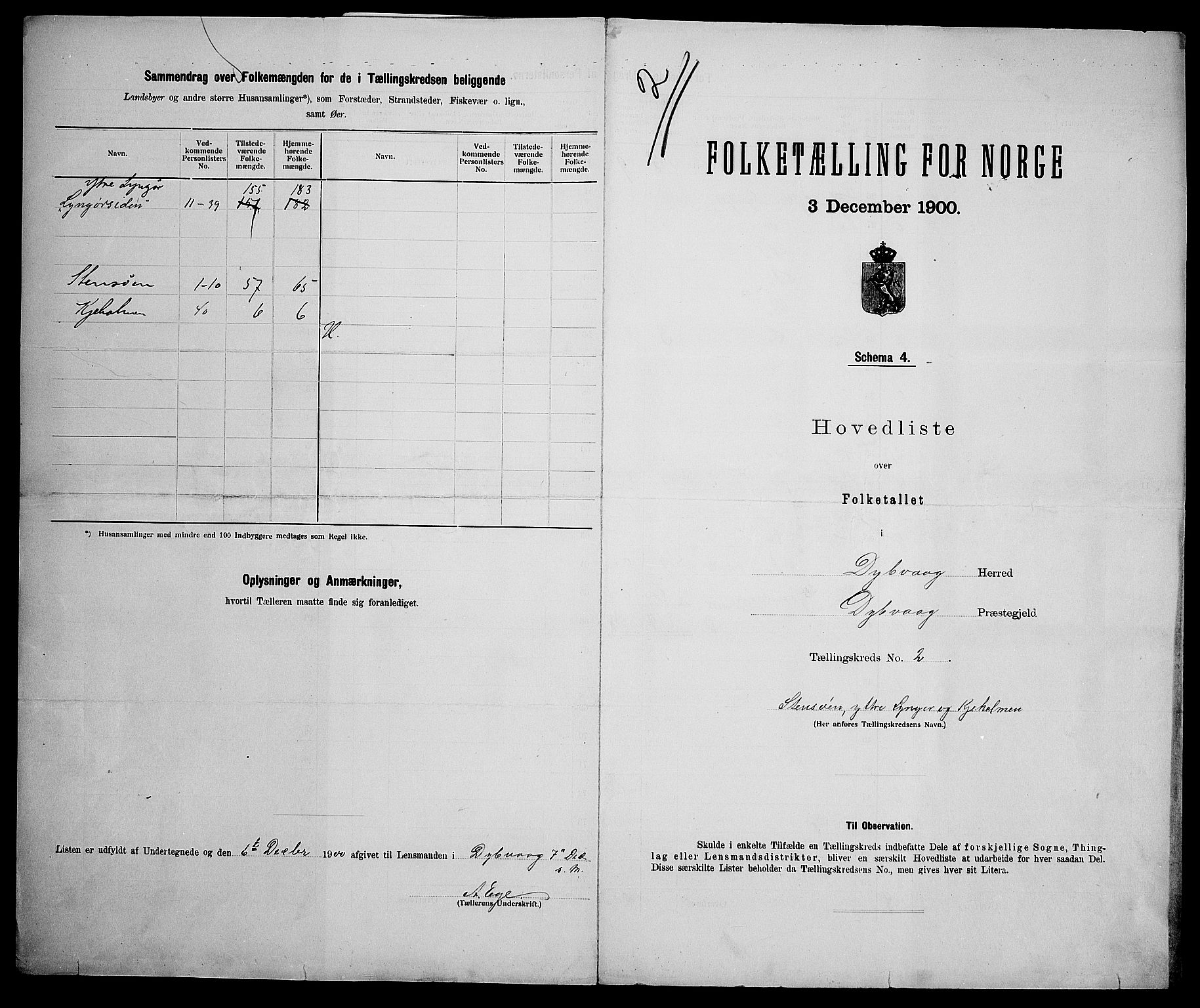 SAK, 1900 census for Dypvåg, 1900, p. 25