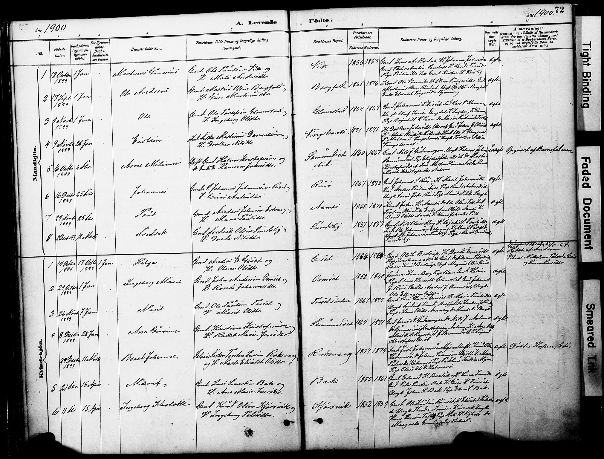 Ministerialprotokoller, klokkerbøker og fødselsregistre - Møre og Romsdal, AV/SAT-A-1454/578/L0907: Parish register (official) no. 578A06, 1887-1904, p. 72