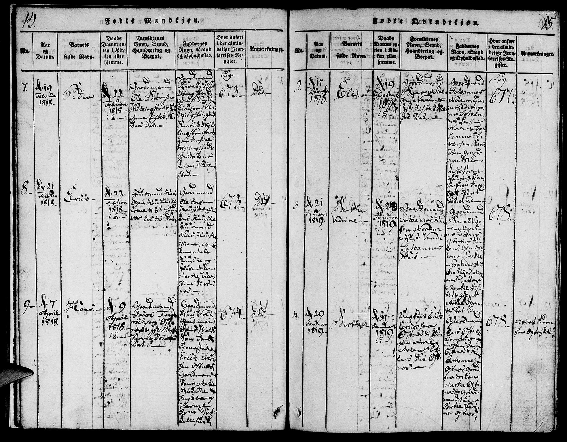 Torvastad sokneprestkontor, AV/SAST-A -101857/H/Ha/Haa/L0004: Parish register (official) no. A 3 /1, 1817-1836, p. 14-15