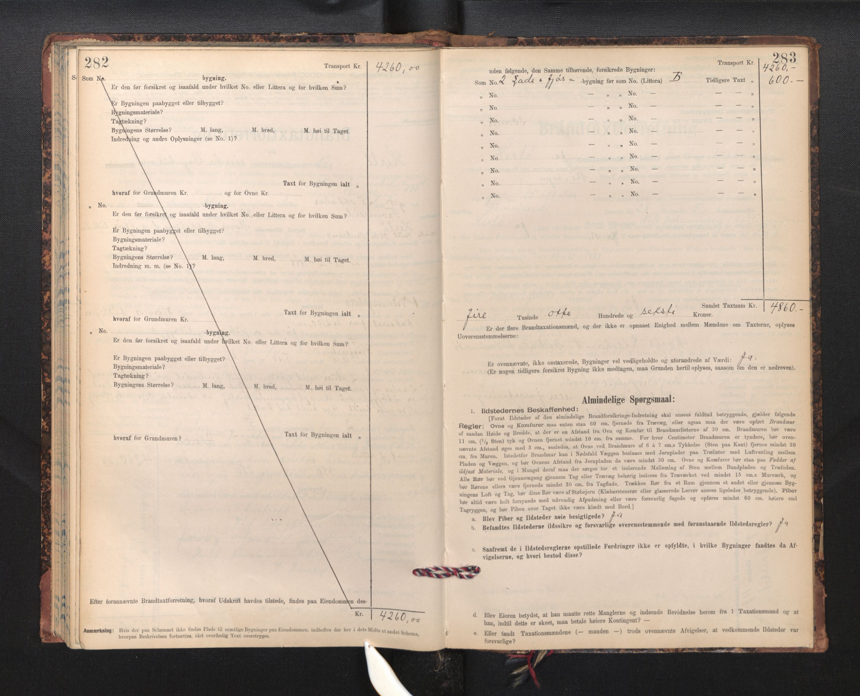 Lensmannen i Herdla, SAB/A-32901/0012/L0003:  Branntakstprotokoll skjematakst, 1897-1916, p. 282-283
