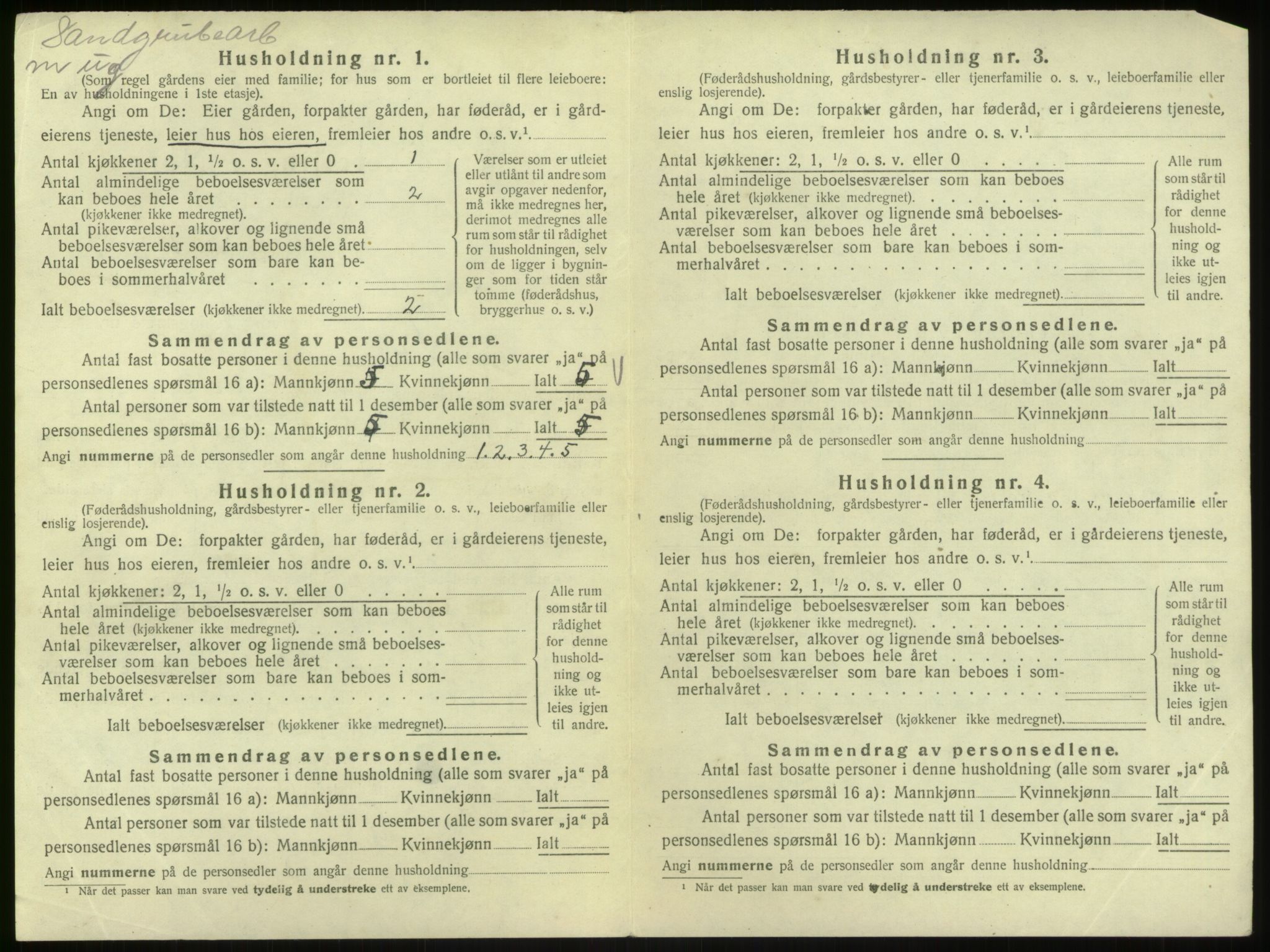 SAB, 1920 census for Hosanger, 1920, p. 674