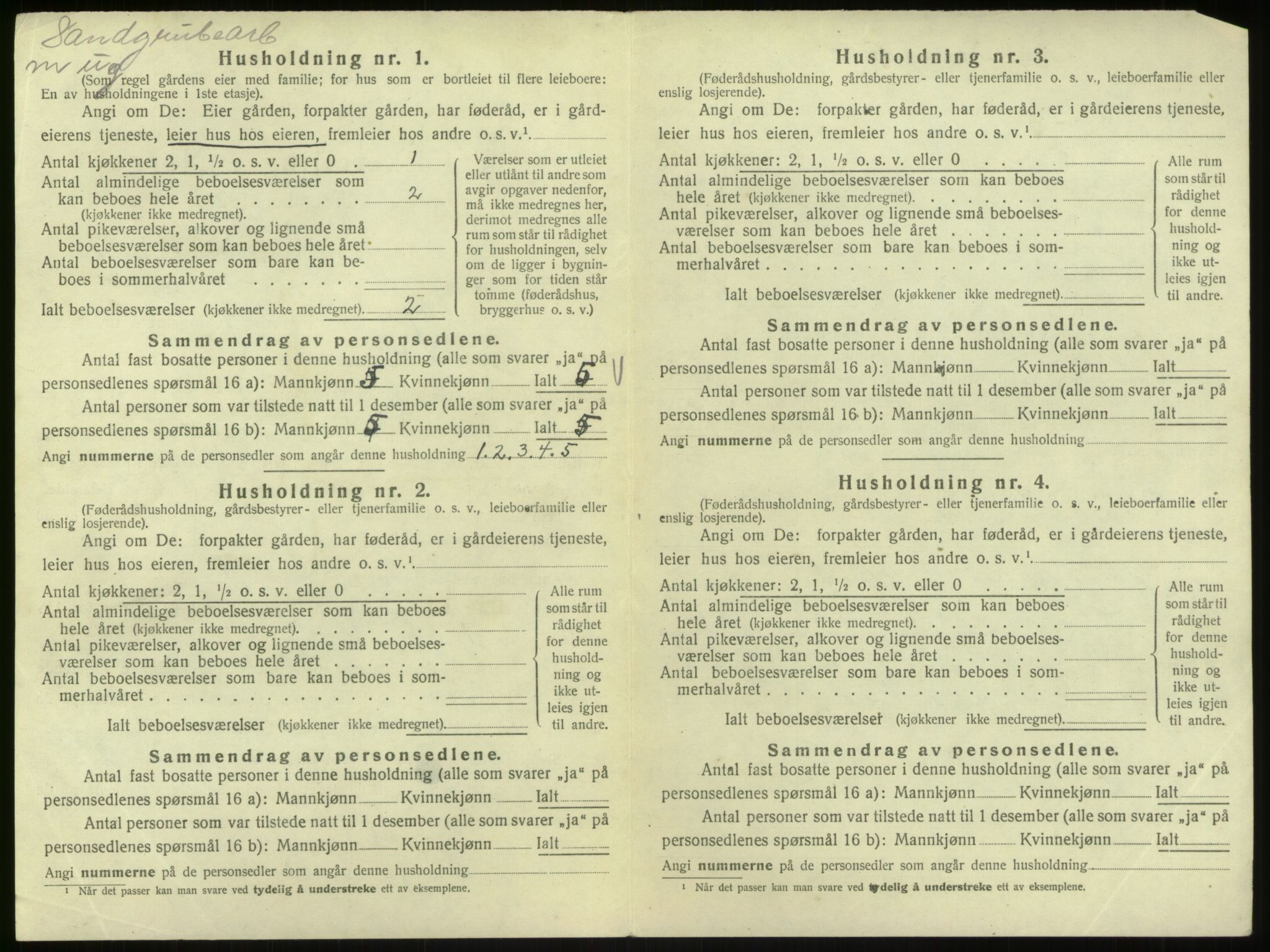 SAB, 1920 census for Hosanger, 1920, p. 674