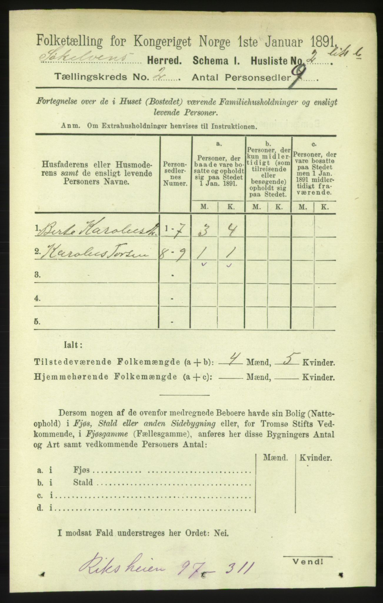 RA, 1891 census for 1528 Sykkylven, 1891, p. 1452