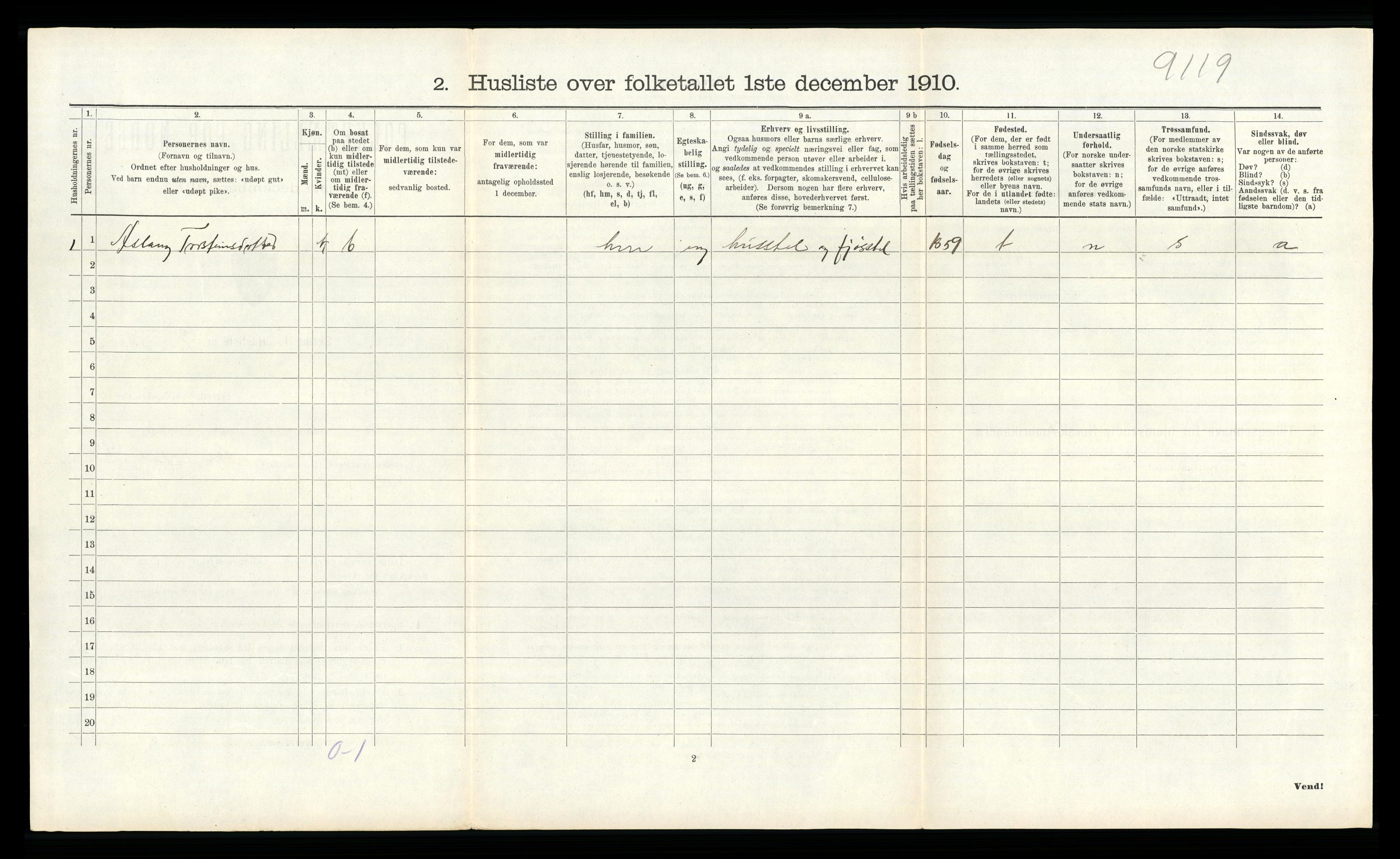 RA, 1910 census for Tinn, 1910, p. 322