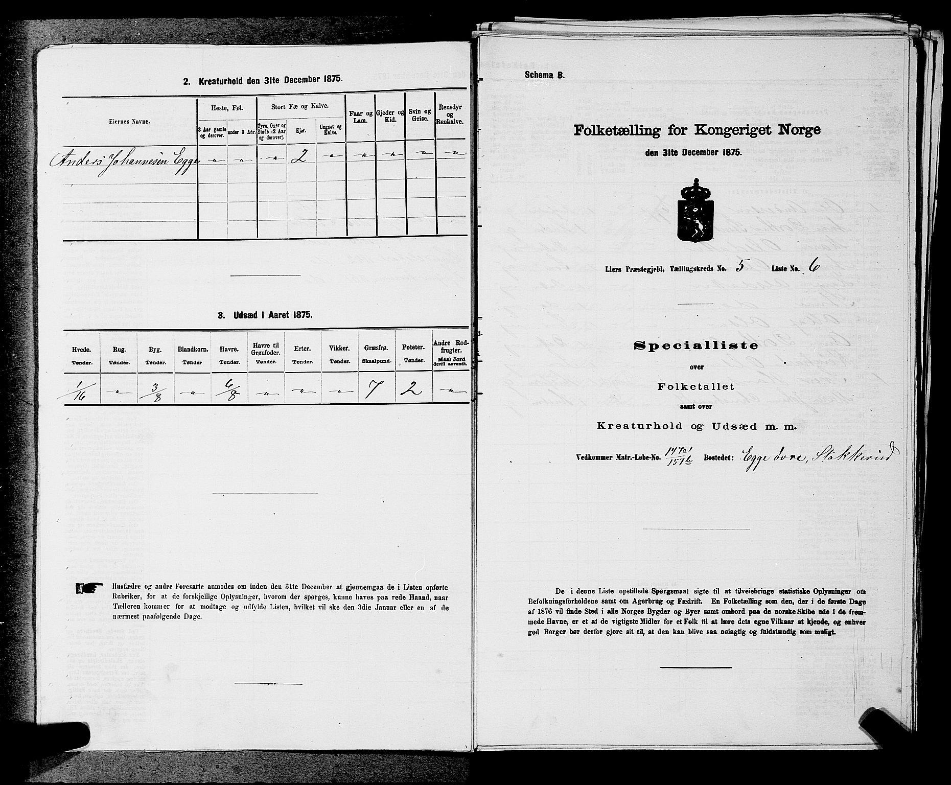 SAKO, 1875 census for 0626P Lier, 1875, p. 827