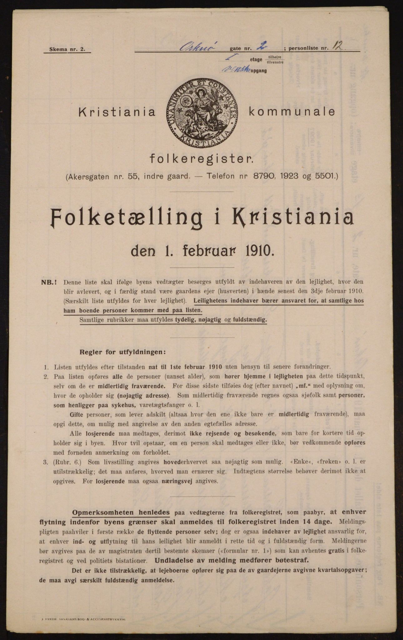 OBA, Municipal Census 1910 for Kristiania, 1910, p. 73114