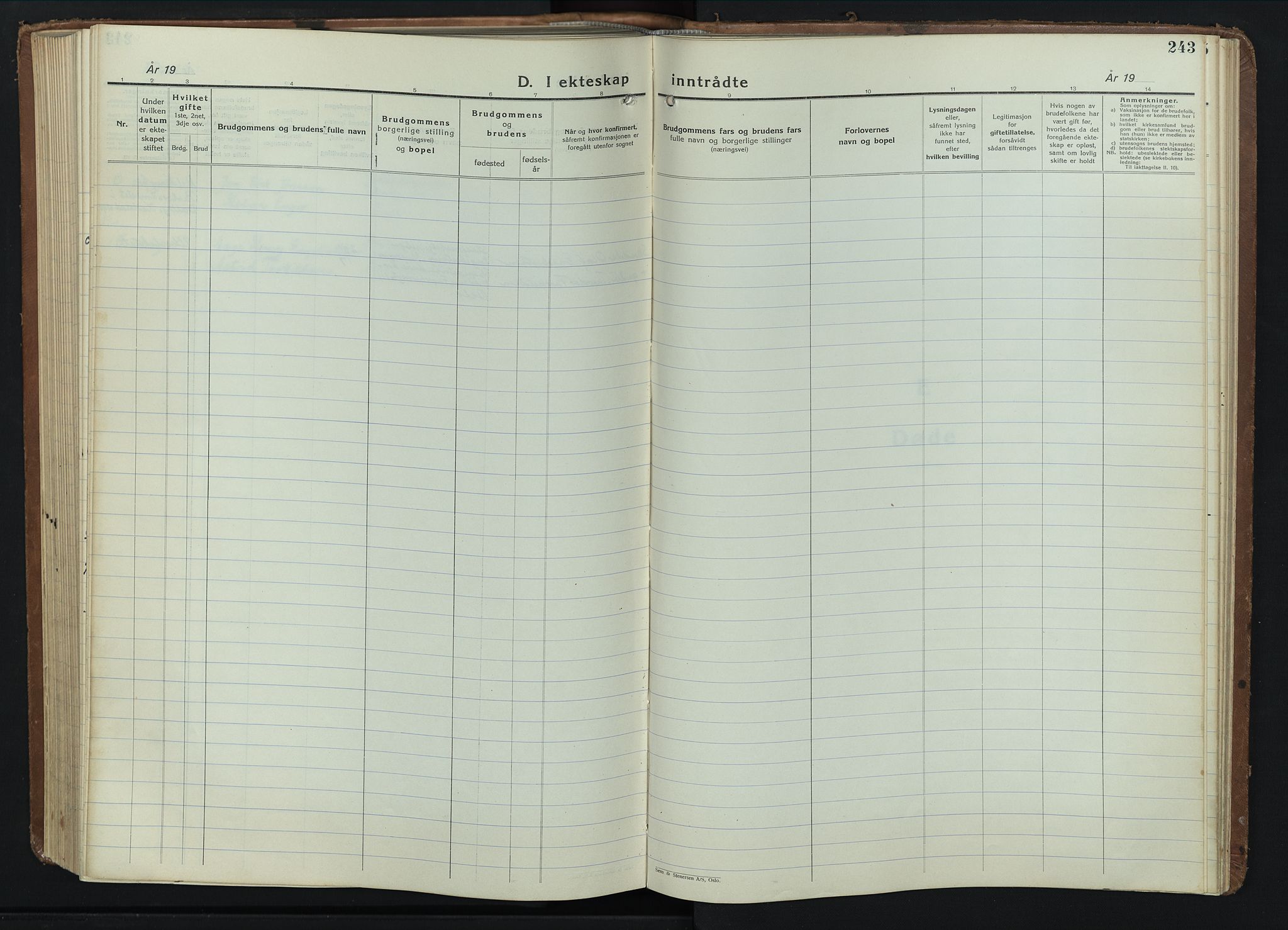 Grue prestekontor, SAH/PREST-036/H/Ha/Hab/L0009: Parish register (copy) no. 9, 1935-1955, p. 243