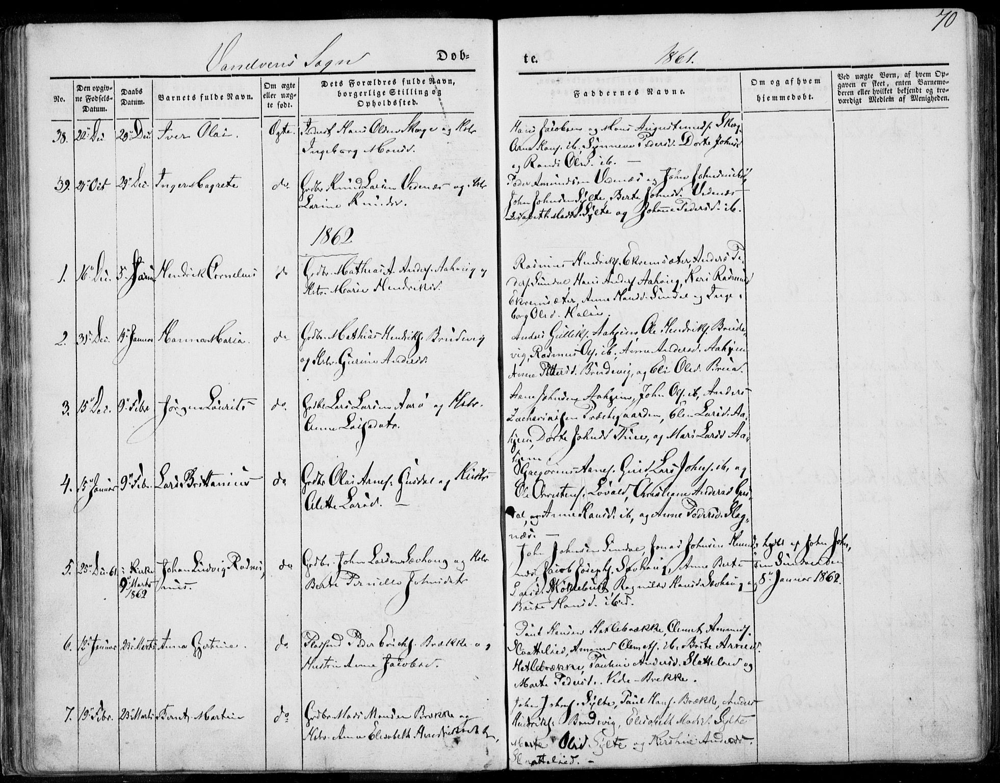Ministerialprotokoller, klokkerbøker og fødselsregistre - Møre og Romsdal, AV/SAT-A-1454/501/L0006: Parish register (official) no. 501A06, 1844-1868, p. 70