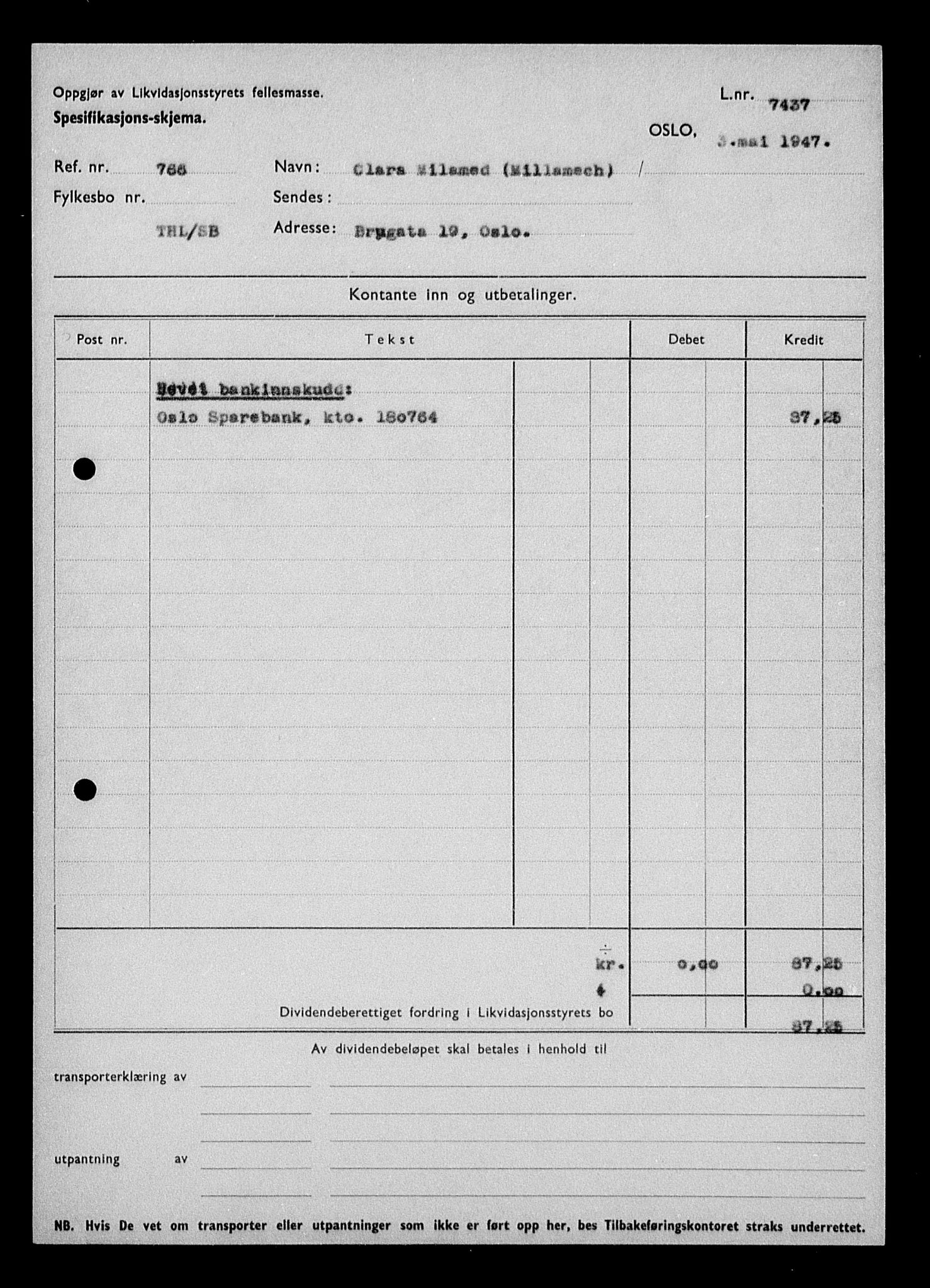 Justisdepartementet, Tilbakeføringskontoret for inndratte formuer, AV/RA-S-1564/H/Hc/Hcc/L0964: --, 1945-1947, p. 872