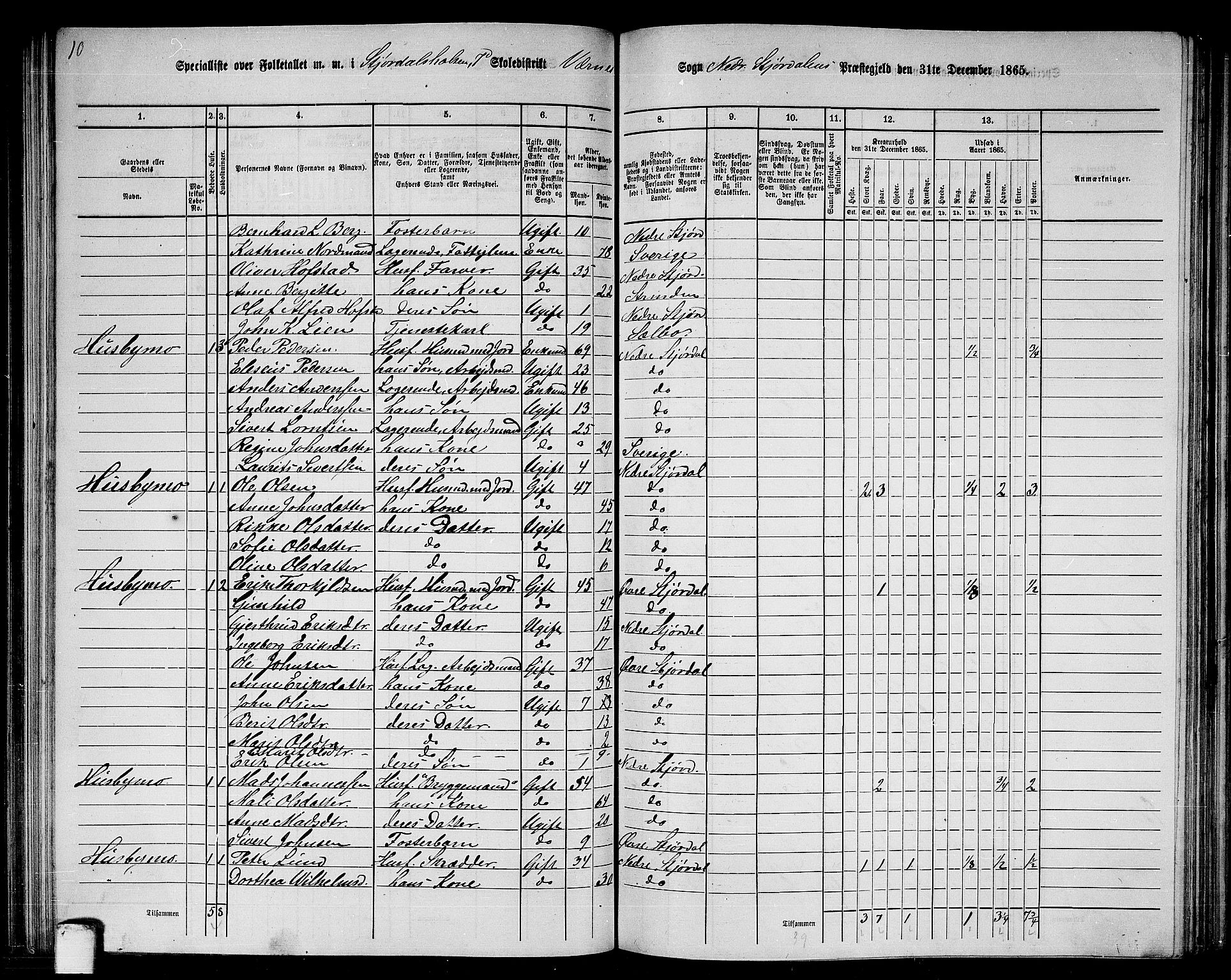 RA, 1865 census for Nedre Stjørdal, 1865, p. 148