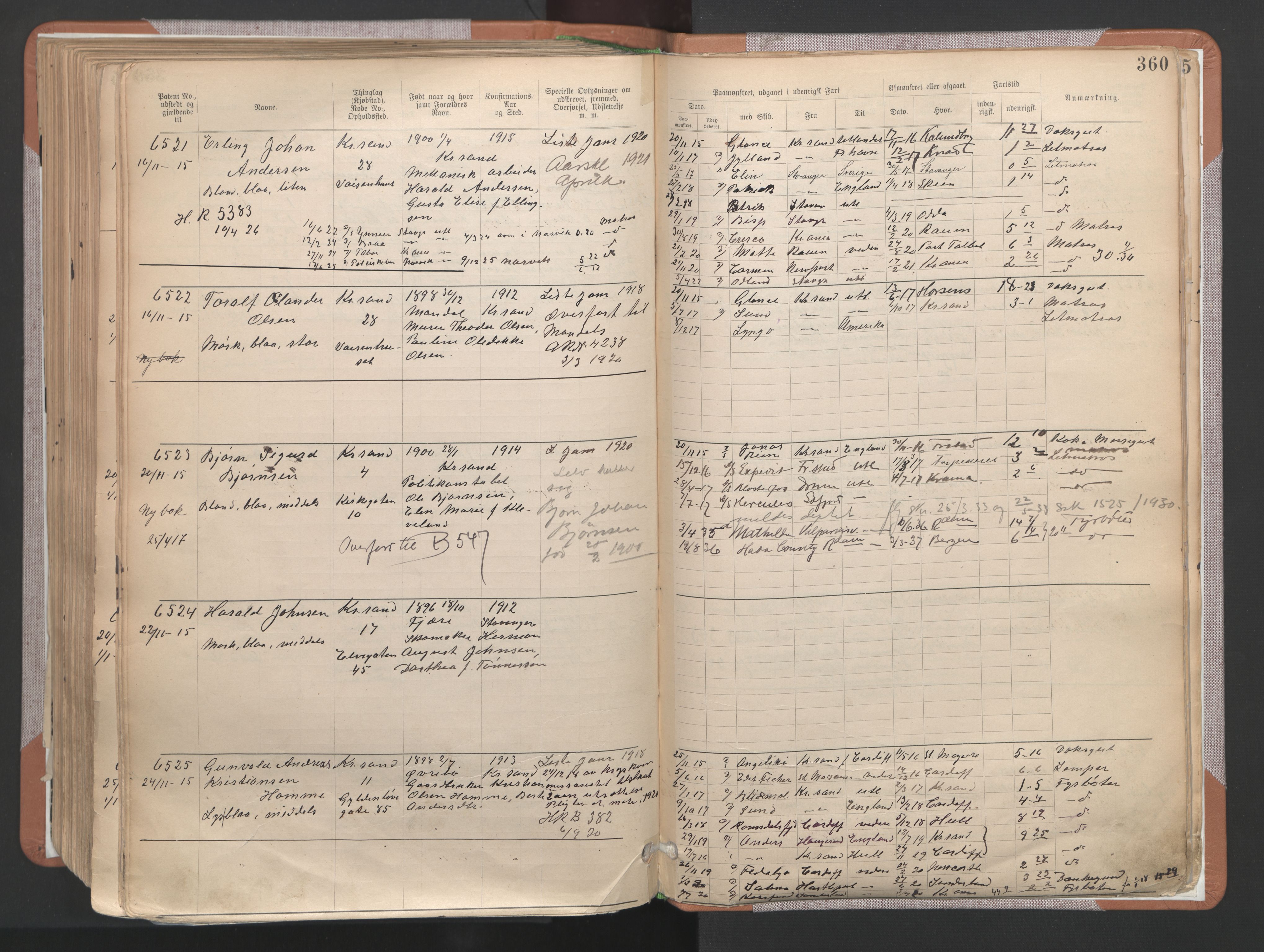 Kristiansand mønstringskrets, AV/SAK-2031-0015/F/Fa/L0007: Annotasjonsrulle nr 3831-6645, I-5, 1898-1920, p. 451