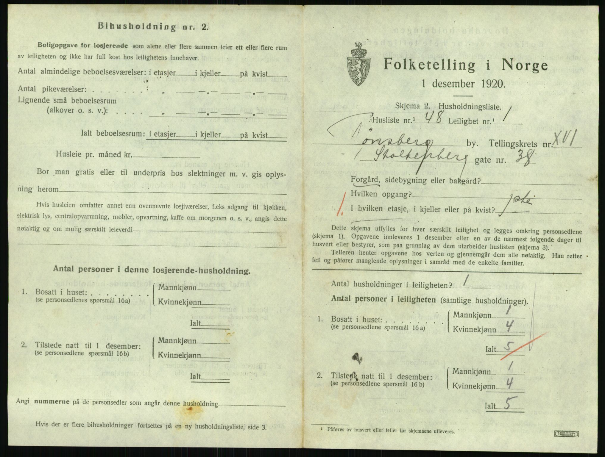 SAKO, 1920 census for Tønsberg, 1920, p. 6569