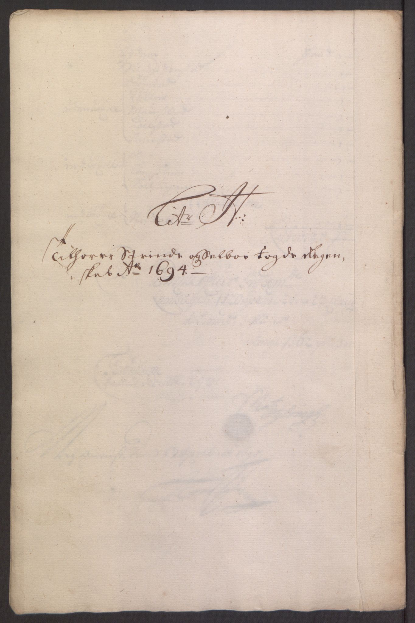 Rentekammeret inntil 1814, Reviderte regnskaper, Fogderegnskap, AV/RA-EA-4092/R61/L4104: Fogderegnskap Strinda og Selbu, 1693-1694, p. 254